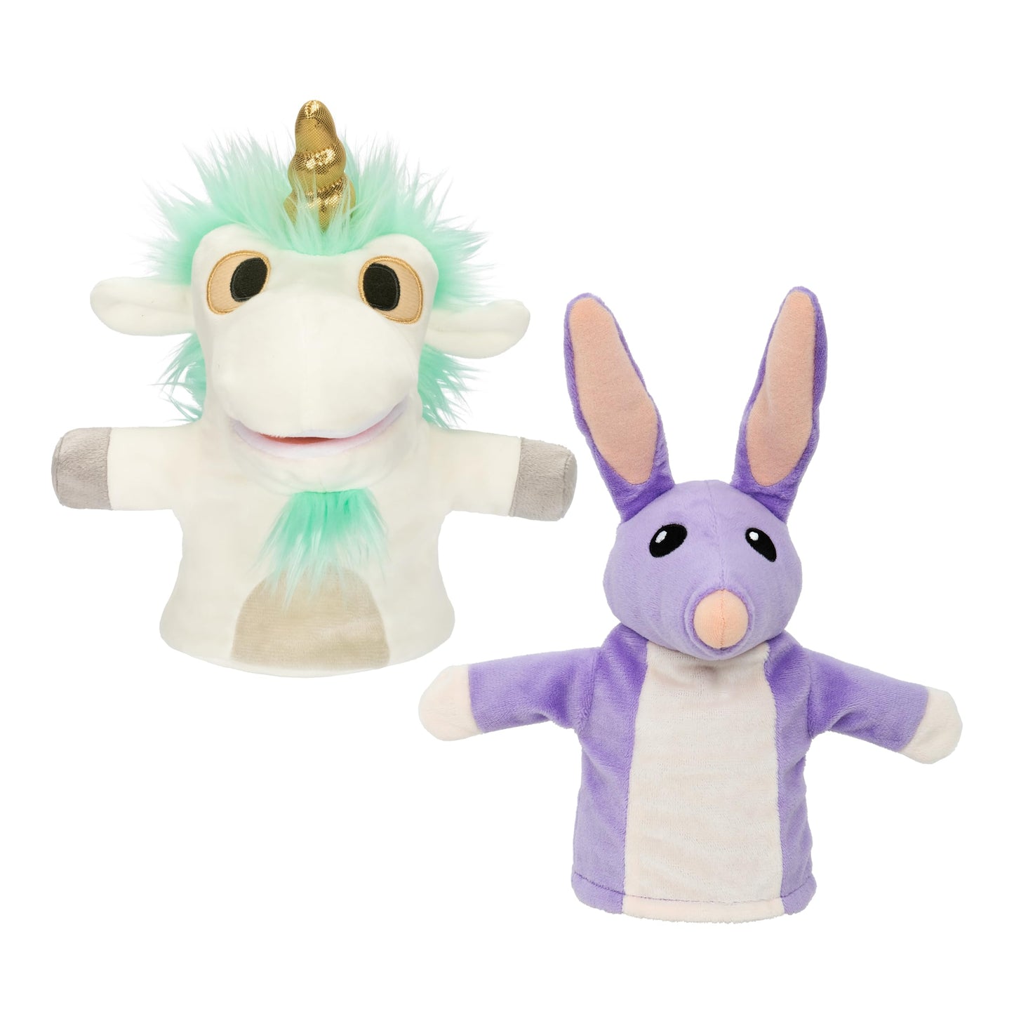 Bluey Unicorse and Bob Bilby Plush Puppet Pack of 2, 8-9”, Soft, Animal Puppets Made for Little Hands, Cuddly Puppets for Kids Ages 3+