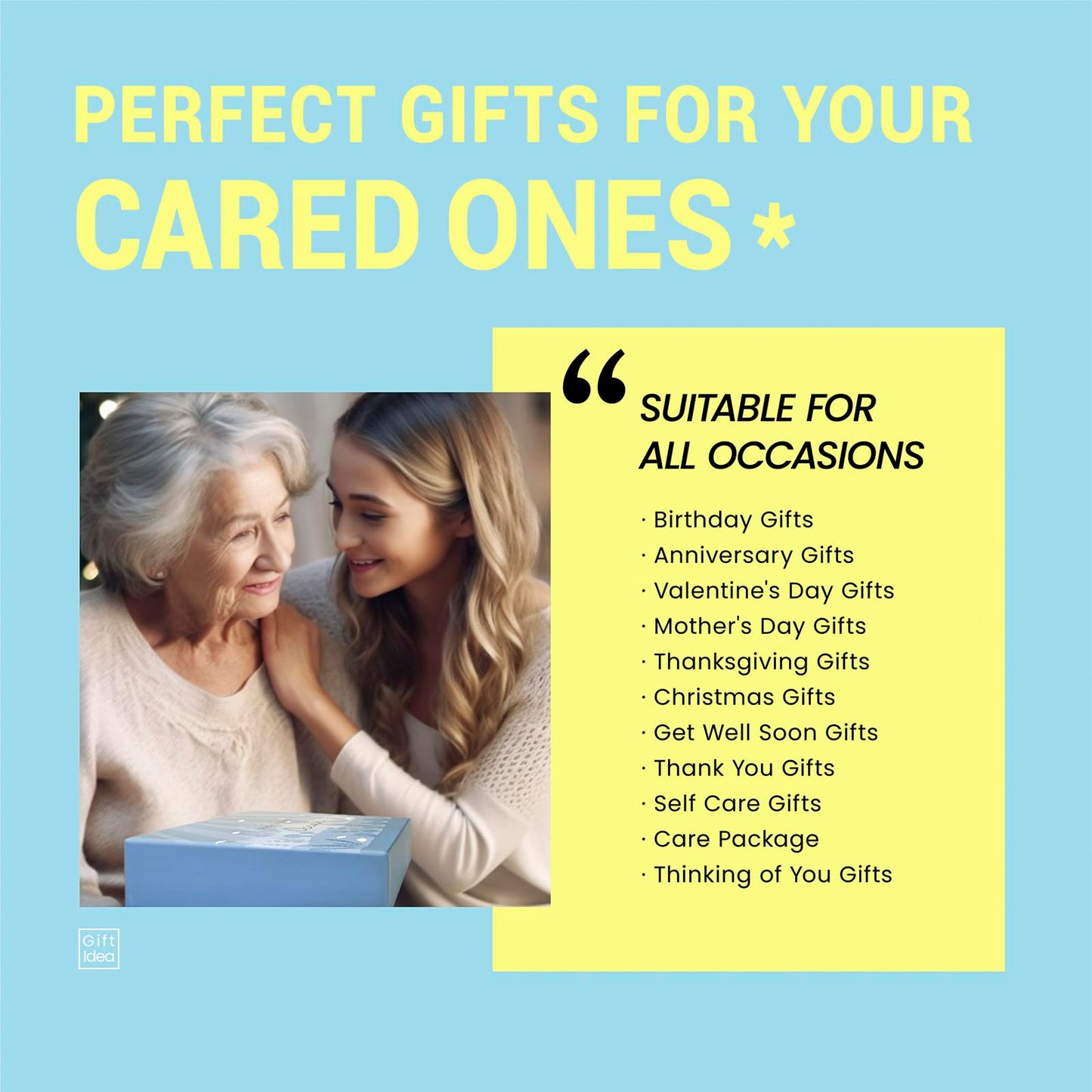 Bath & Body Gift Set for Women – 5-Piece Ocean Scent Spa Gifts with Candle, Body Butter, Hand Cream & Bath Bomb, Christmas Present