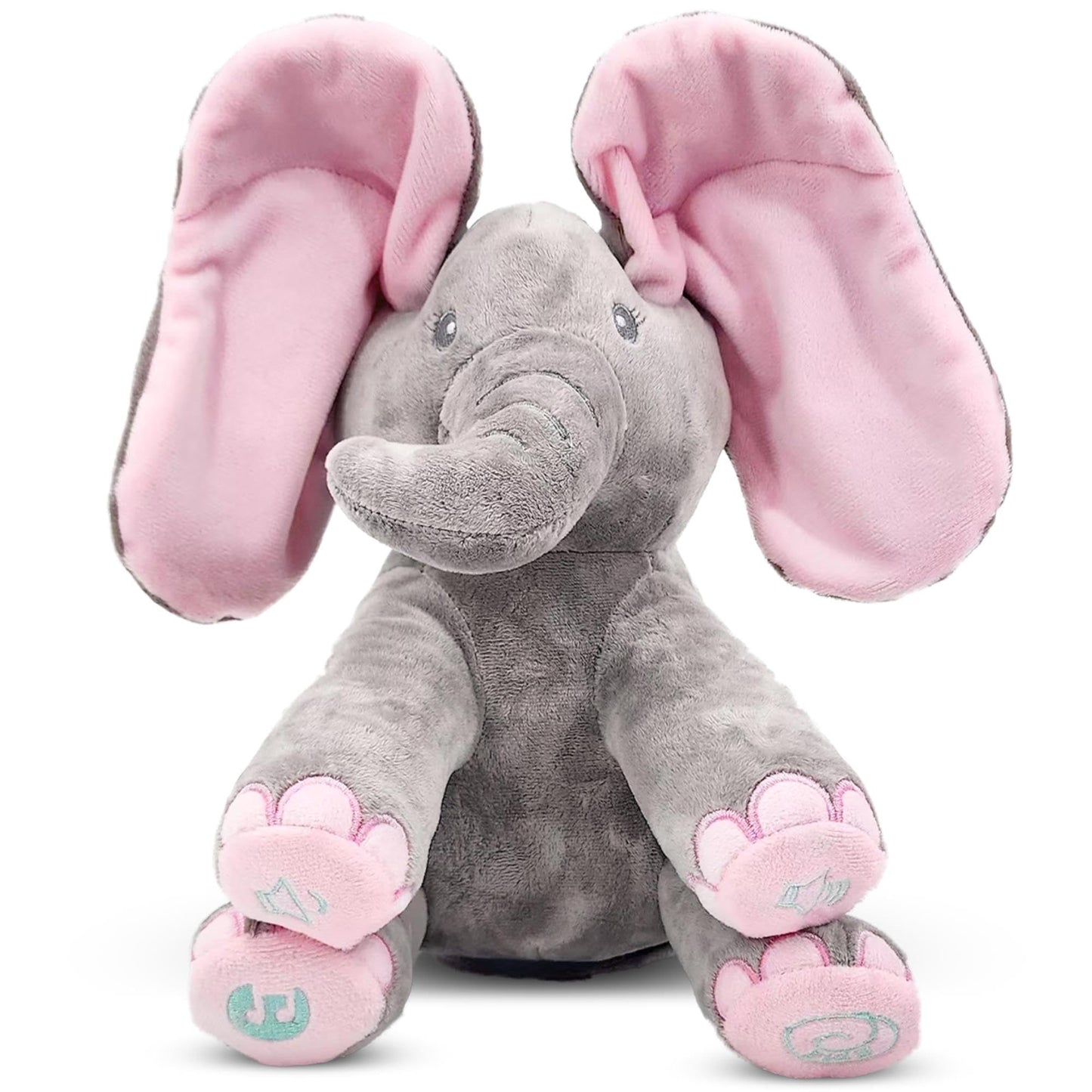Dimple Kaia Peek A Boo Elephant Toy – Interactive Singing Plush with Flappy Ears, Musical Stuffed Animal for Babies & Toddlers