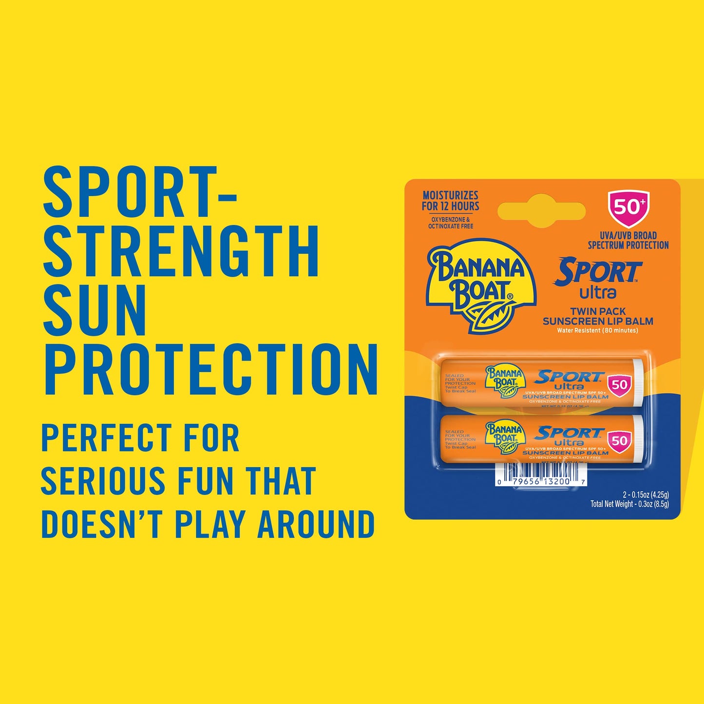 Banana Boat Sport SPF 50 Lip Sunscreen, 2-Pack – SPF Lip Balm for Sun Protection, Beach & Summer Essentials, Twin Pack