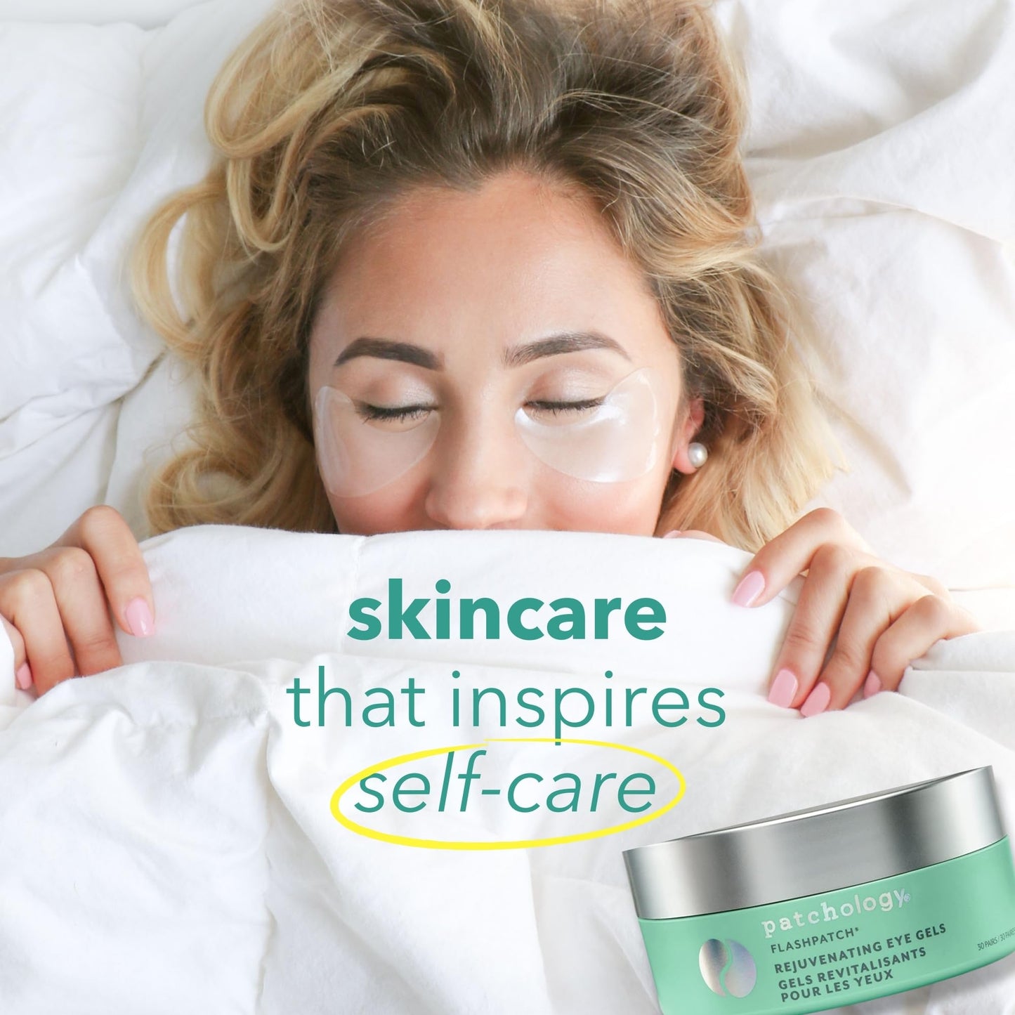 Patchology Rejuvenating Under Eye Gels - 30 Pairs Hydrating Eye Masks with Caffeine, Collagen & Centella - Reduce Puffiness, Wrinkles & Dark Circles