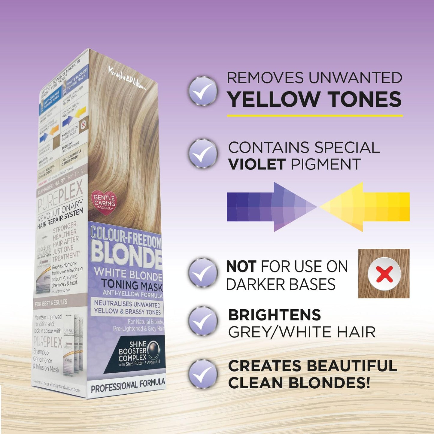 Knight & Wilson Blonde Hair Toner Mask – Deep Conditioning Treatment to Neutralize Yellow & Brassy Tones, Vegan & Cruelty-Free, 5.07 Fl Oz