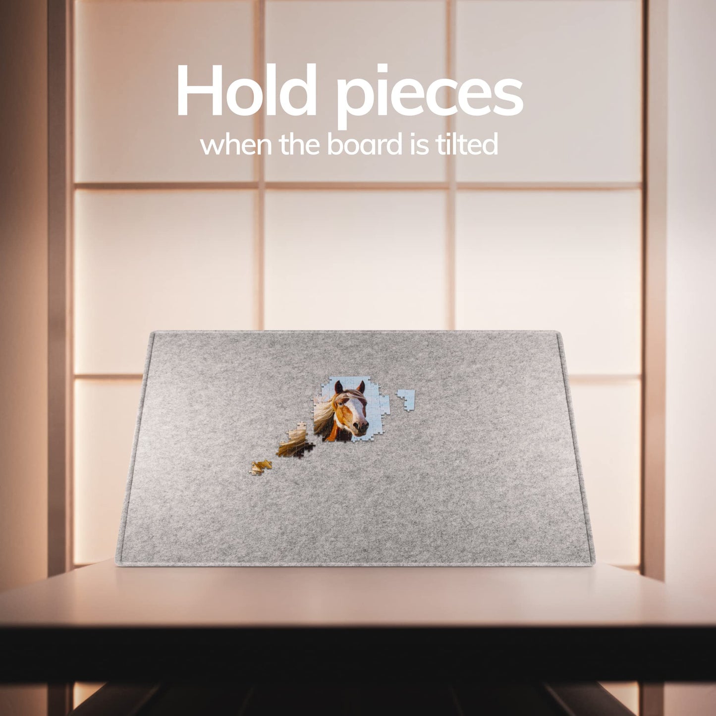 1000 Piece Jigsaw Puzzle Boards Portable, Puzzle Mat with Cover, Lightweight Puzzle Tray Storage System, Felt Table Top by Coobe (Gray)