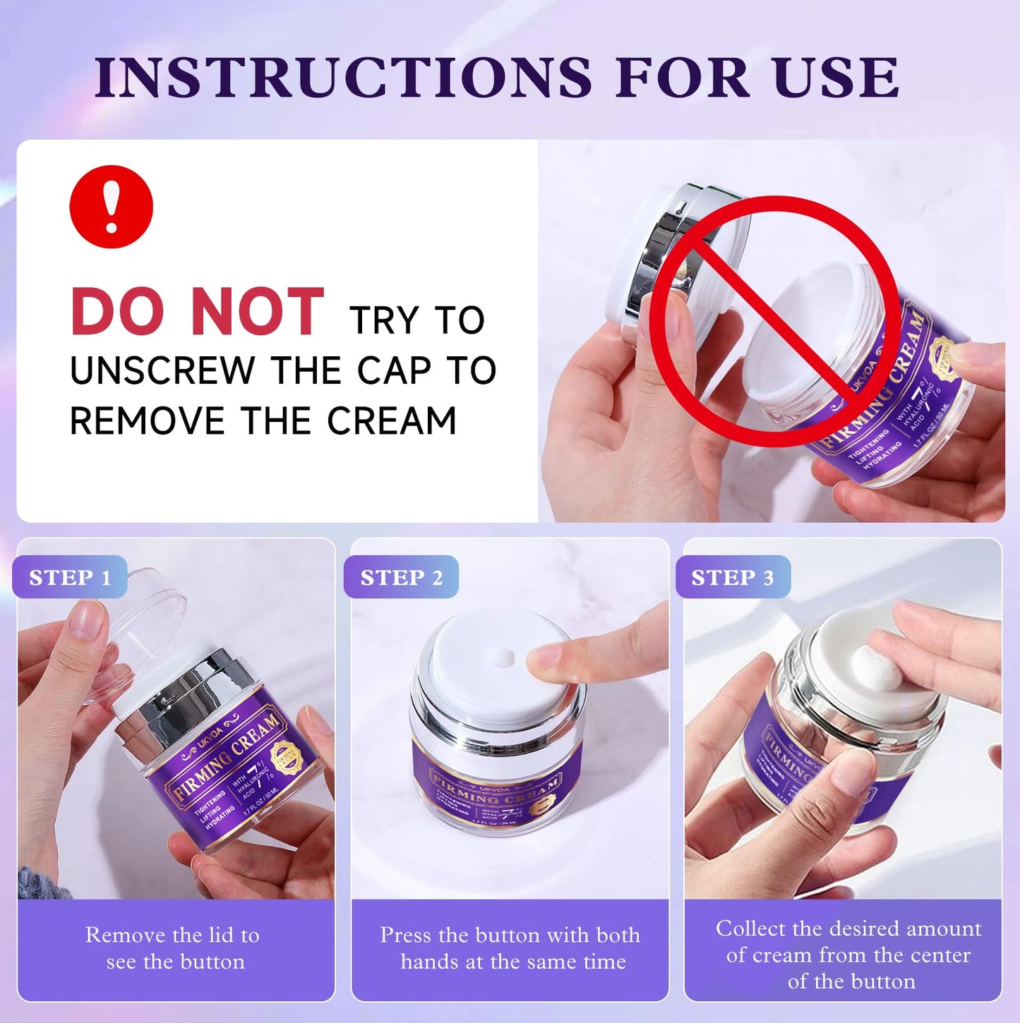 UKVOA Retinol Neck & Face Cream for Women – Anti-Aging, Firming & Tightening with Collagen & Hyaluronic Acid, 1.7 fl oz