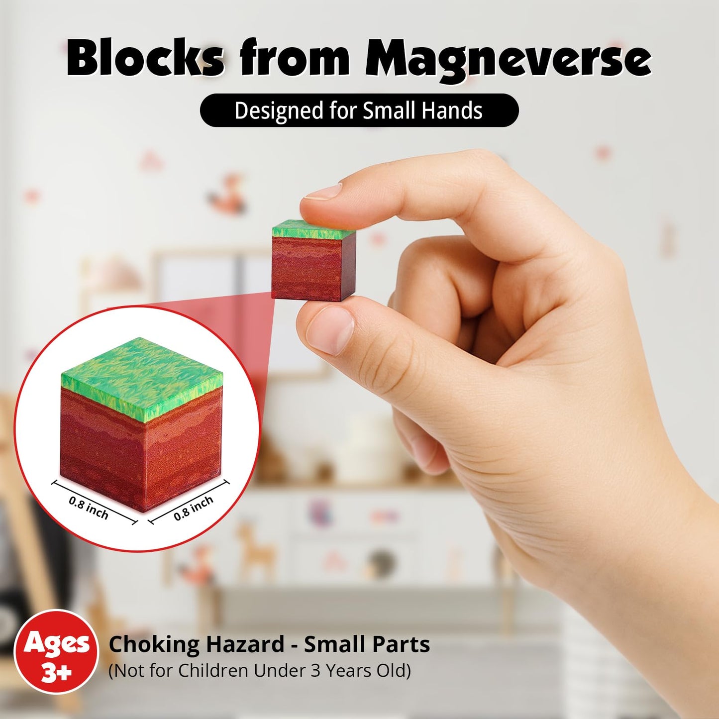 Magneverse 200 PCS 0.8" Magnetic Blocks - STEM Magnet Toys for Kids, Building Cubes, Stacking Magnets, Birthday Gift, Age 3+, Portal Theme