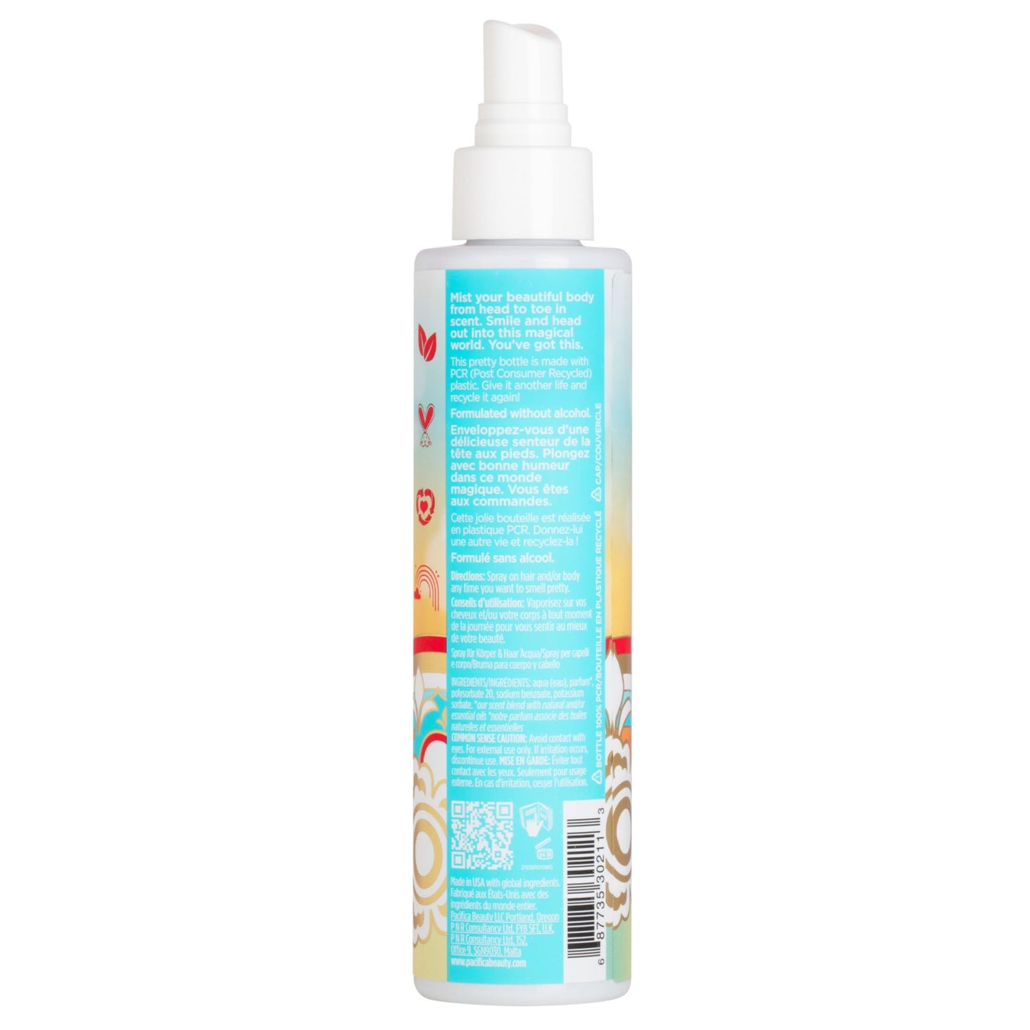 Pacifica Indian Coconut Nectar Hair & Body Mist – Alcohol-Free Perfume with Natural Essential Oils, Coconut & Vanilla Scent, Vegan & Cruelty-Free