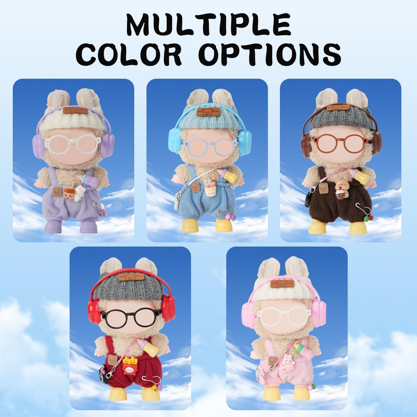 8-Piece Set Dolls Clothes(NO Doll), 17cm Dolls Cute Outfit Accessories, Small Clothes Set for Doll, Gift for Women(Pink)