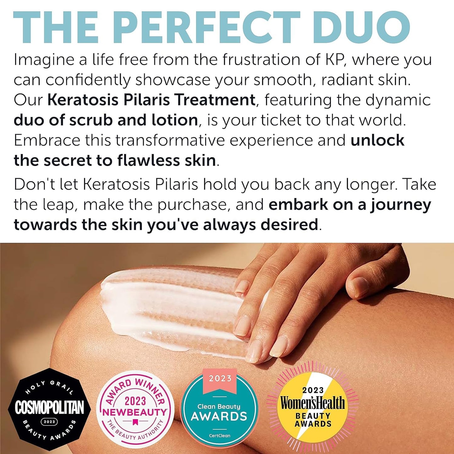 KP Bump Eraser Body Set โ Keratosis Pilaris Lotion & Exfoliating Scrub for Strawberry Legs, Bumps, Redness & Dry Flaky Skin