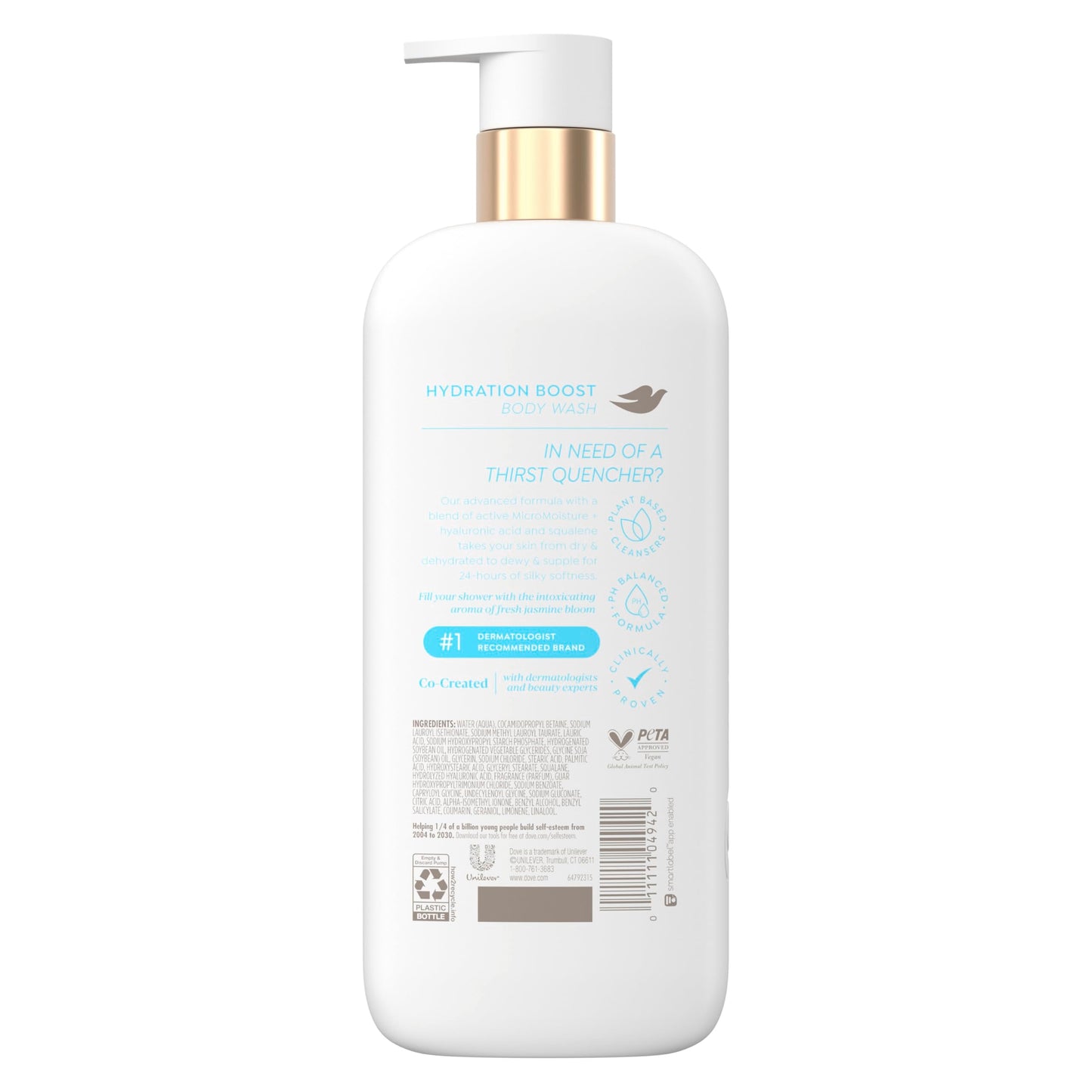 Dove Serum Body Wash Hydration Boost actively drenches dry skin with Hyaluronic Acid Serum 18.5 Fl Oz