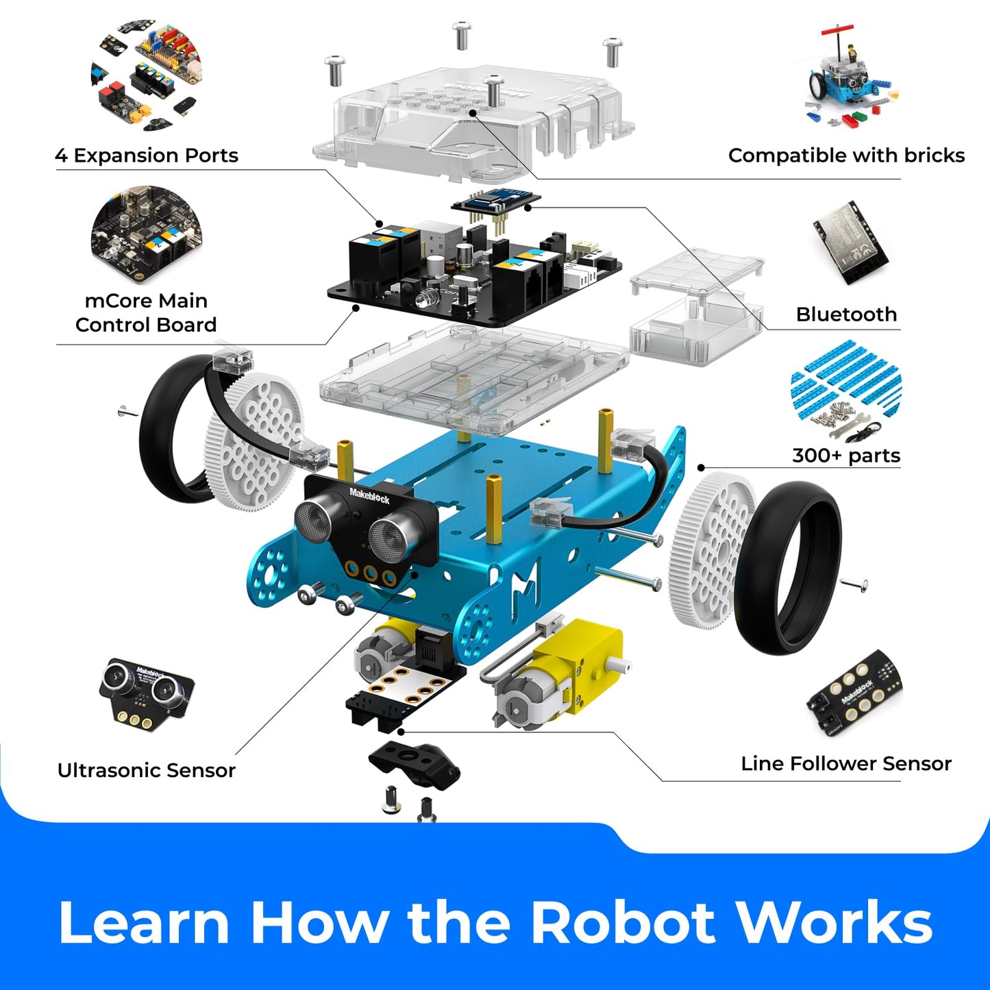 Makeblock mBot Robot Kit for Kids 8-12 – STEM Coding Robot with Scratch & Arduino, Educational Science Kit for Boys & Girls Age 8+