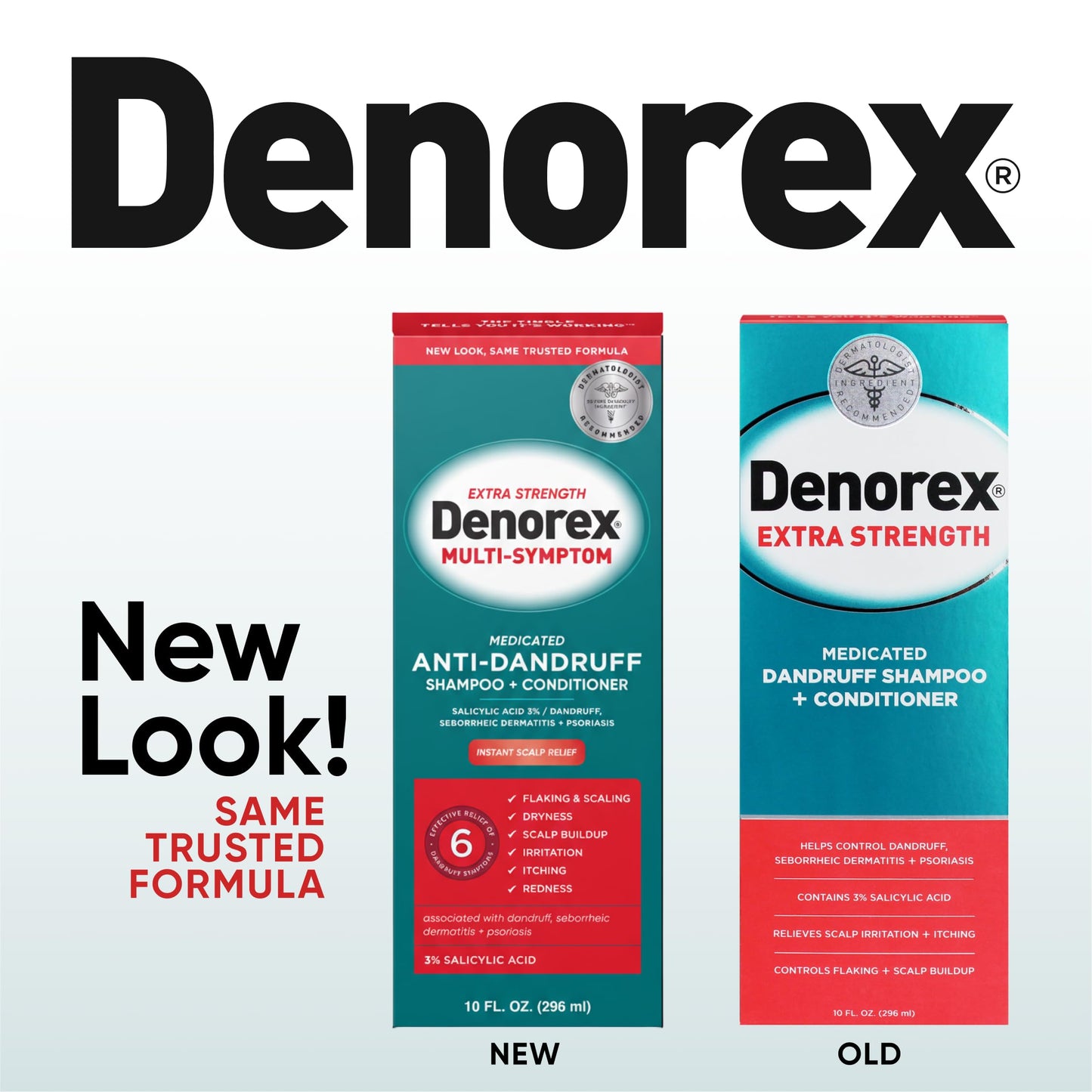 Denorex Extra Strength Anti-Dandruff Shampoo & Conditioner, 3% Salicylic Acid Treatment for Dandruff, Psoriasis & Seborrheic Dermatitis, 10 oz