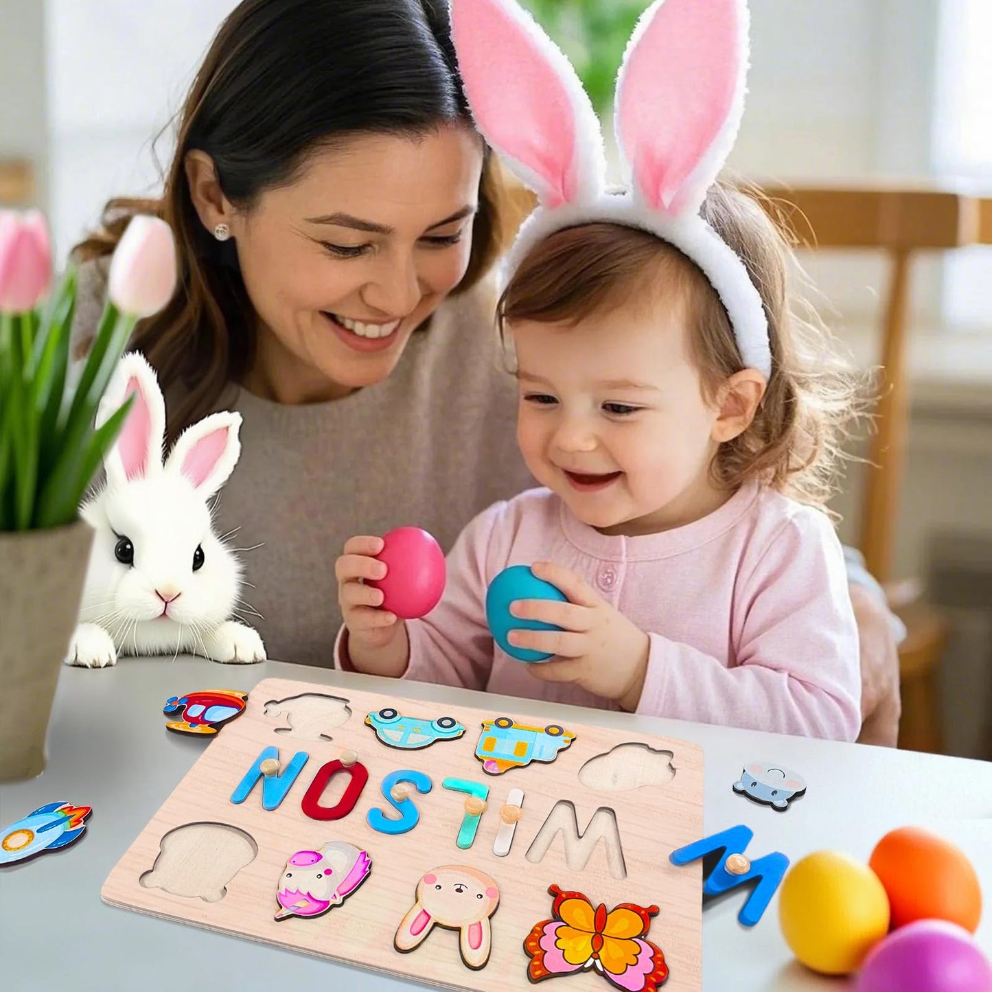 Personalized Name Puzzle for Kids – Custom Baby Toy, 1st Birthday & Christmas Gift for Boys & Girls, Nursery Learning Toy