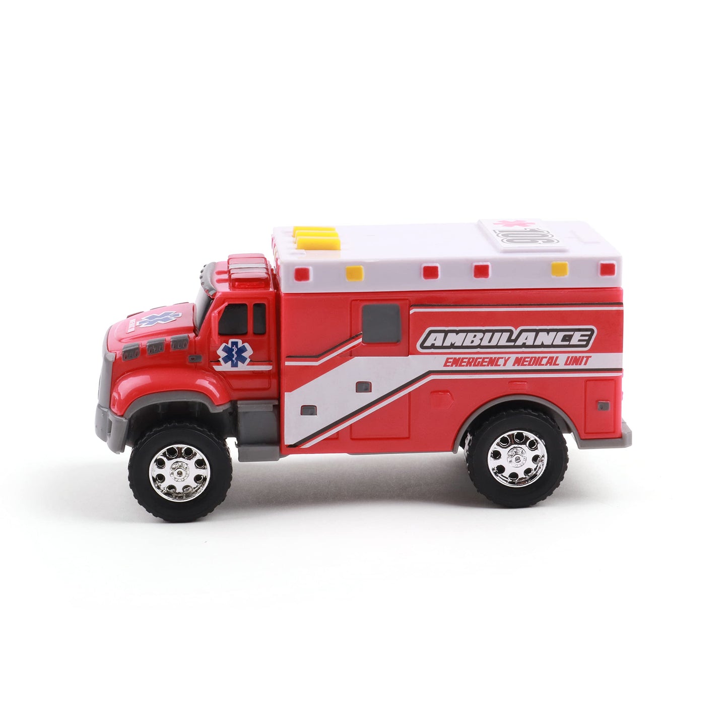 Mighty Fleet Toughest Minis 5" Tough Cab Ambulance Toy w/Lights & Sounds, Realistic Design & Batteries Included - Age 3+