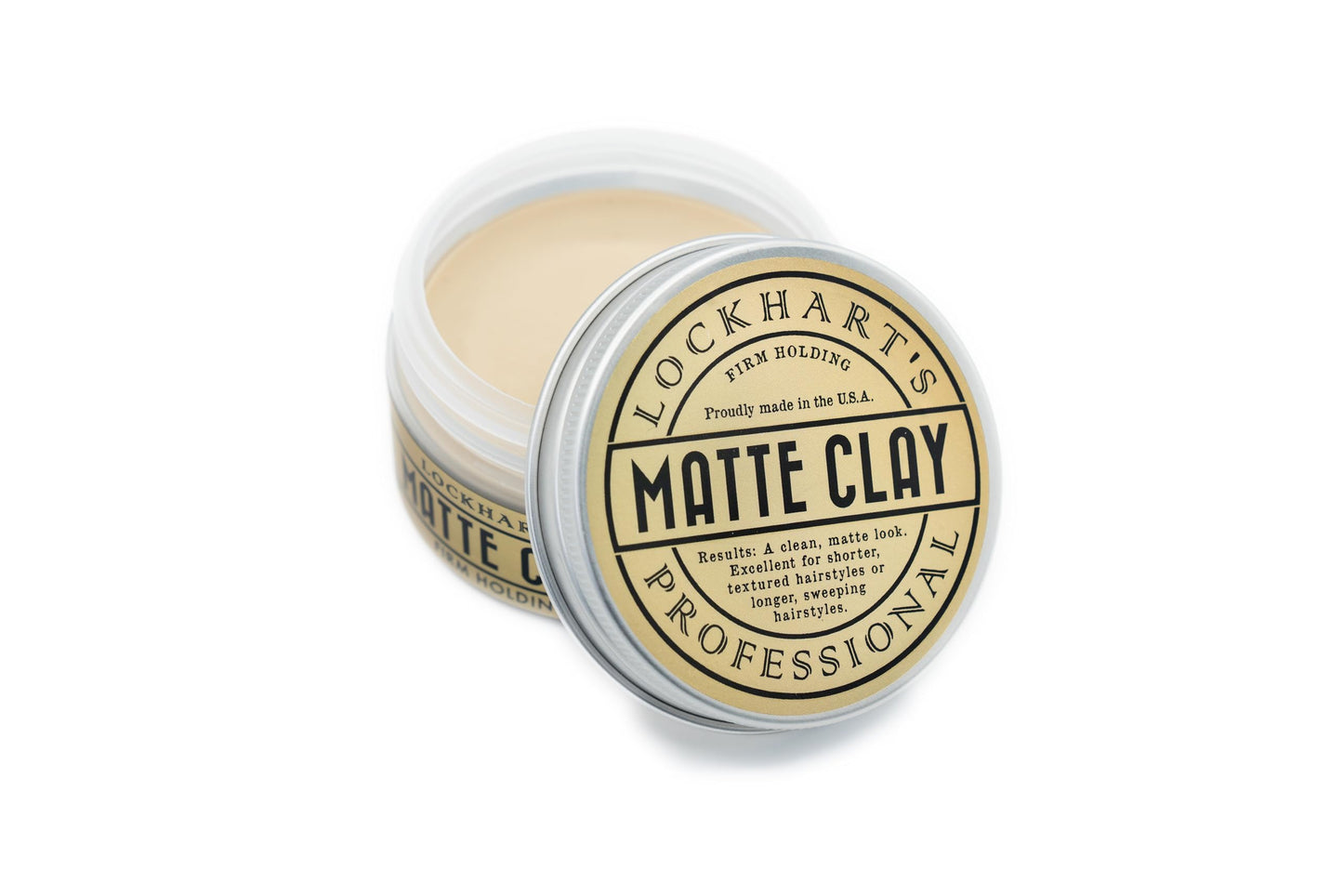 Lockhart's Authentic Handcrafted Professional Matte Clay, Medium/Firm Hold, Matte Shine, 3.4 oz