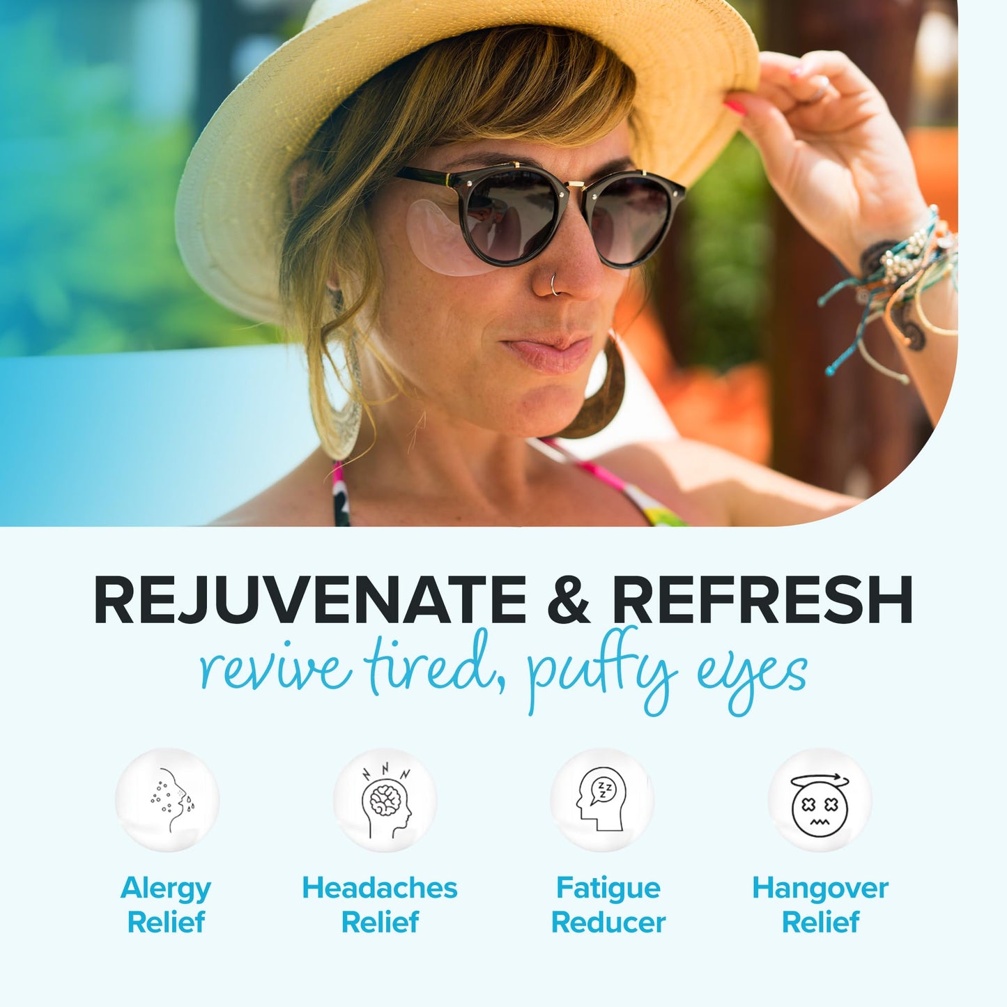 ToGoSpa Ice Water Eyes – Anti-Aging Collagen Gel Pads for Dark Circles, Puffiness & Wrinkles, Under Eye Rejuvenation, 3 Pairs