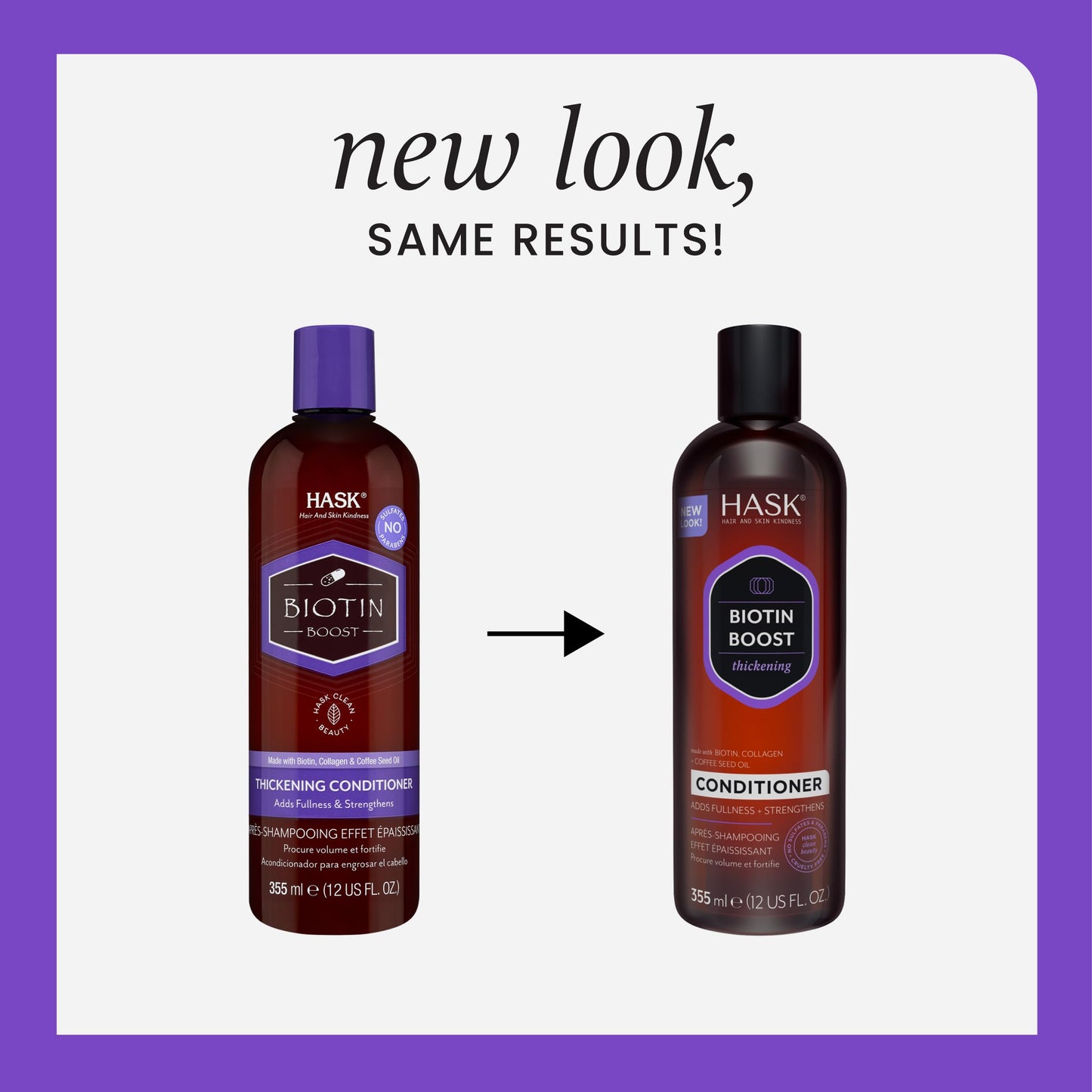 HASK Biotin Boost Thickening Shampoo & Conditioner Set | Adds Volume & Strength | Sulfate-Free, Paraben-Free, Color Safe Hair Care | 12oz Each