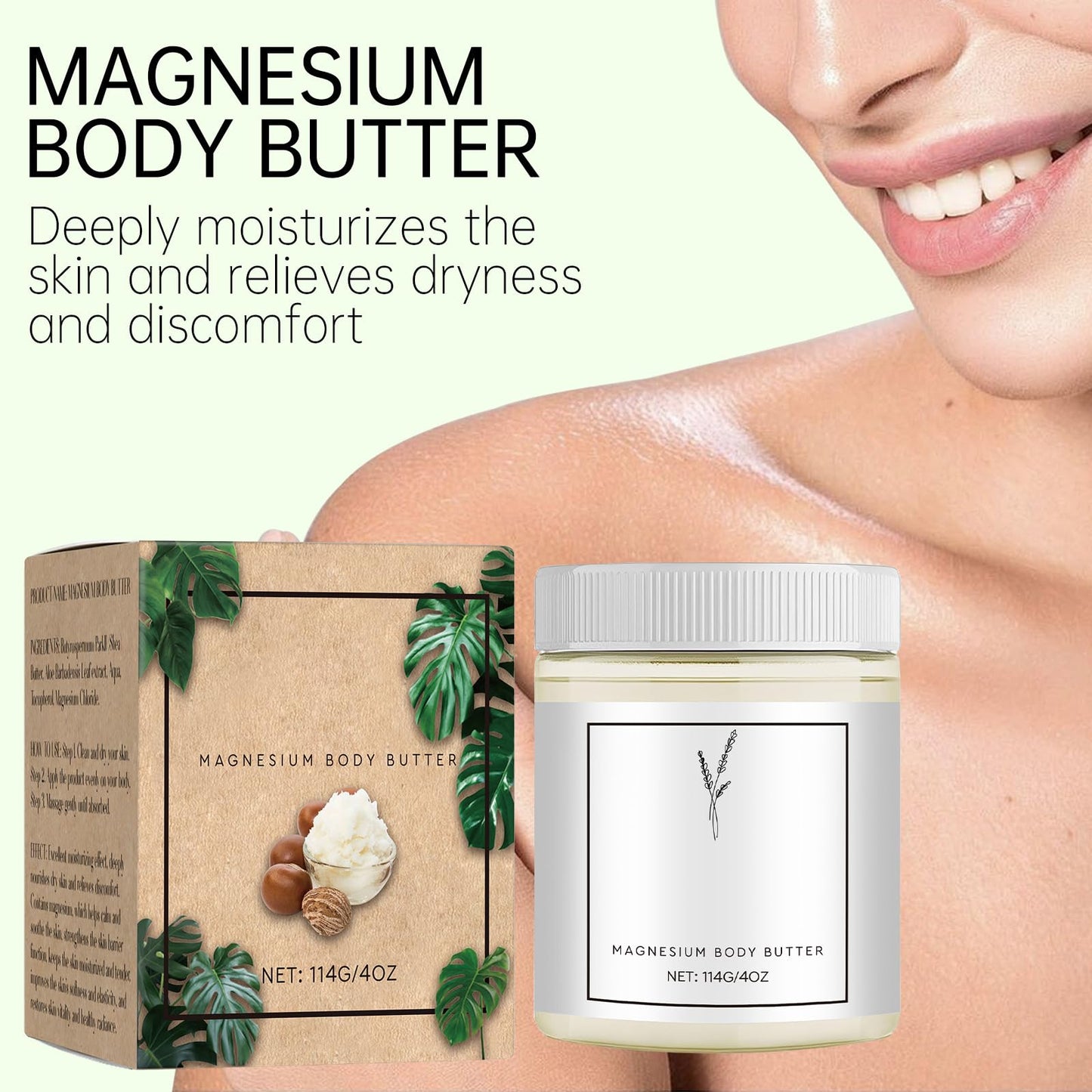Mama-Bear Neuropathy Cream & Magnesium Body Butter 2pcs – Deep Moisturizing Lotion for Soft, Smooth Skin, All Skin Types