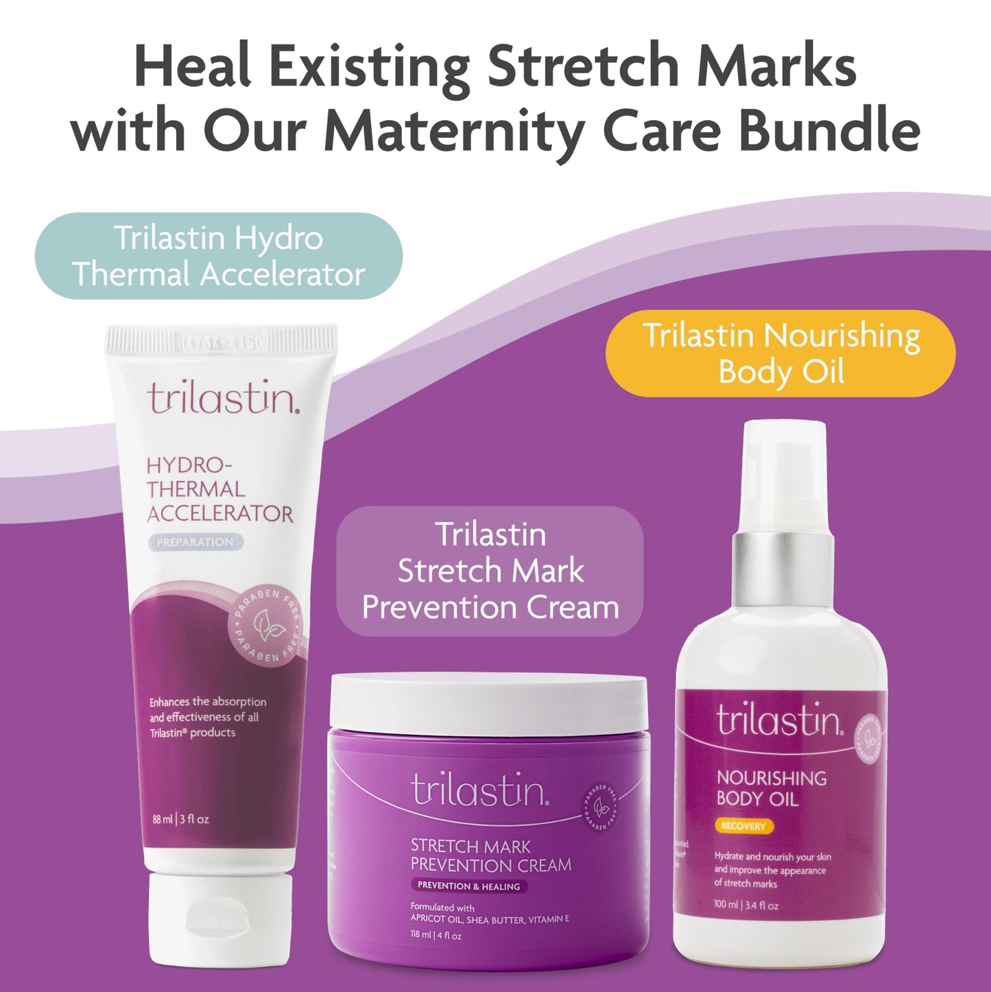 TriLASTIN Stretch Mark Cream for Pregnancy, 4 fl oz – Citrus Scent, Pregnancy Belly & Stretch Mark Prevention, Paraben-Free