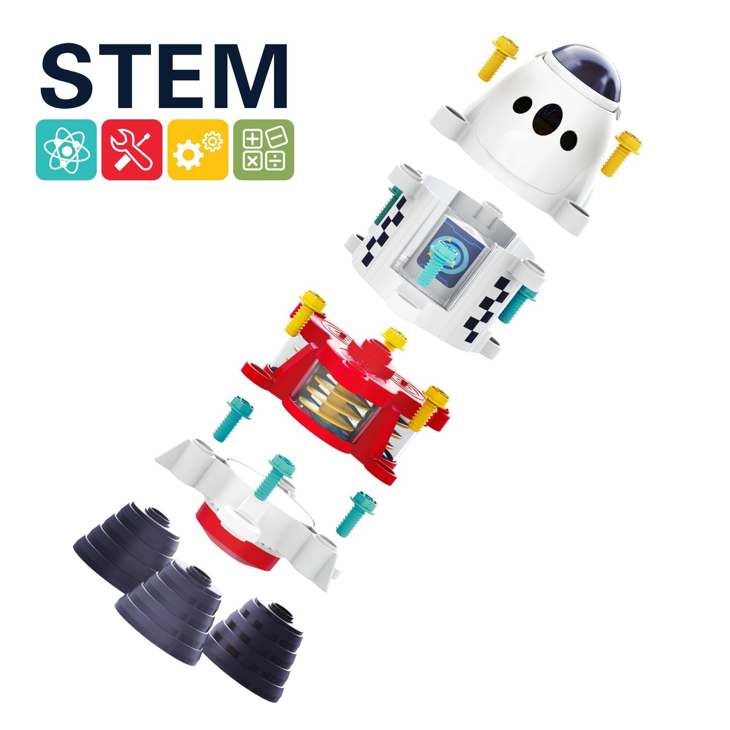iPlay, iLearn Rocket Space Toy Playset with Shuttle, Electric Drill & 2 Astronauts – STEM Take-Apart Adventure for Kids 3-8