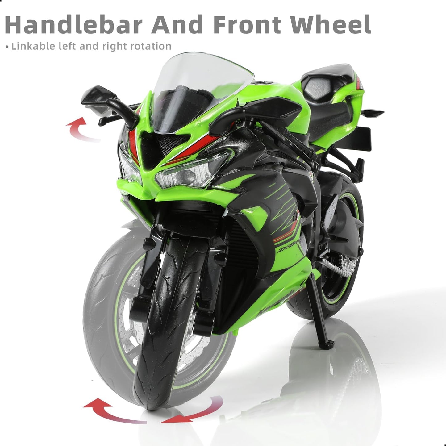 Risopen 1:12 Motorcycle Model Toy for Kawasaki Ninja ZX-6R Metal Die-cast with Plastic Motorcycle Model Mini Moto Gift for Adult