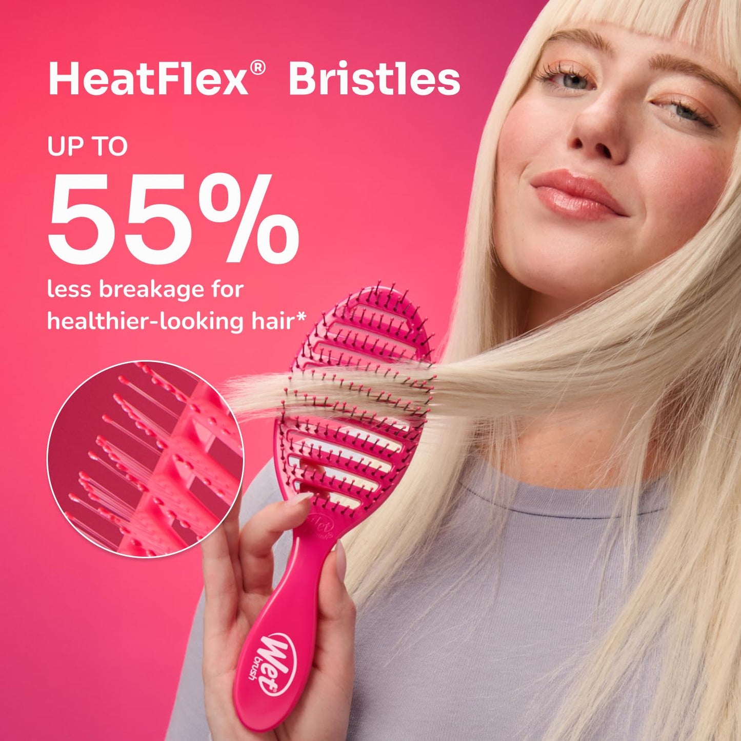 Wet Brush Speed Dry Hair Brush - Vented Color Wash Design with HeatFlex Bristles for Fast Blow-Dry, Pain-Free Detangling & Frizz Control