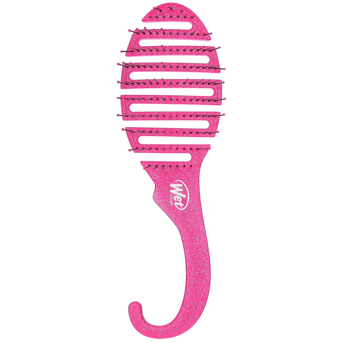 Wet Brush Shower Detangler Hair Brush - Ultra-Soft IntelliFlex Bristles Reduce Pain, Breakage & Split Ends - For Wet/Dry Hair, Men & Women, Pink Glitter