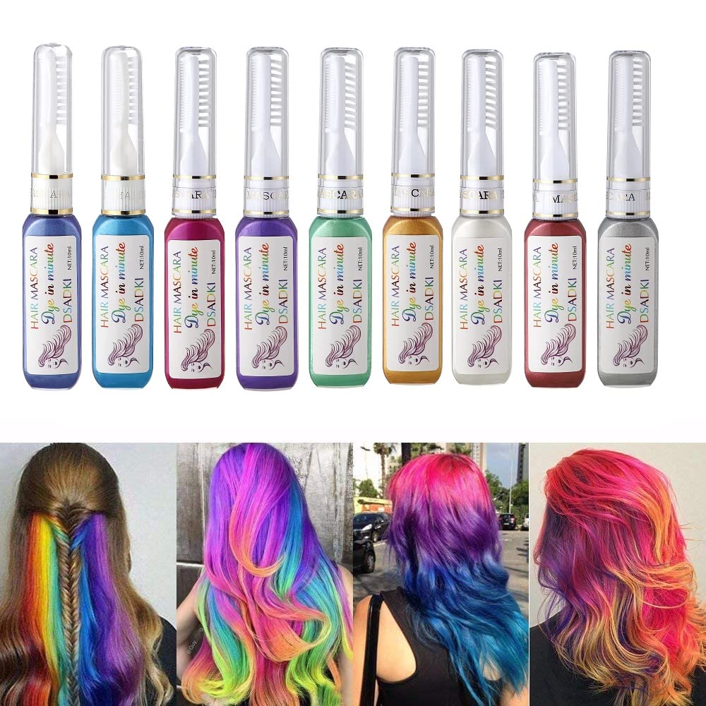 DSADKI Temporary Hair Color Mascara Washable Hair Dye Stick Non-toxic Instant Hair Chalk Dye for Girls Women (Silver gray)