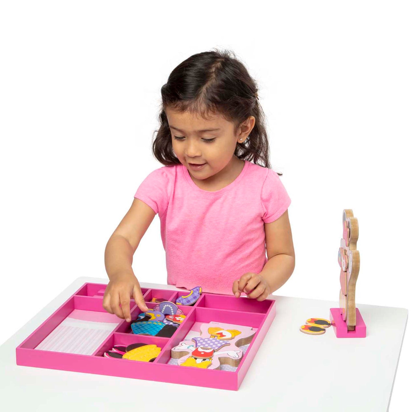 Melissa & Doug Disney Minnie & Daisy Magnetic Dress-Up Wooden Dolls, 40+ Pc Pretend Play Set for Kids 3+