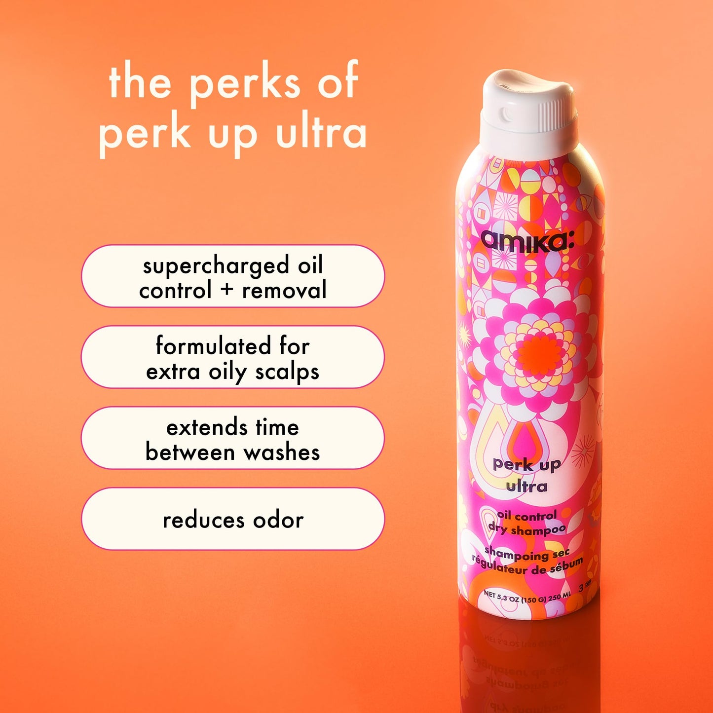 amika Perk Up Ultra Oil Control Dry Shampoo, 5.3oz