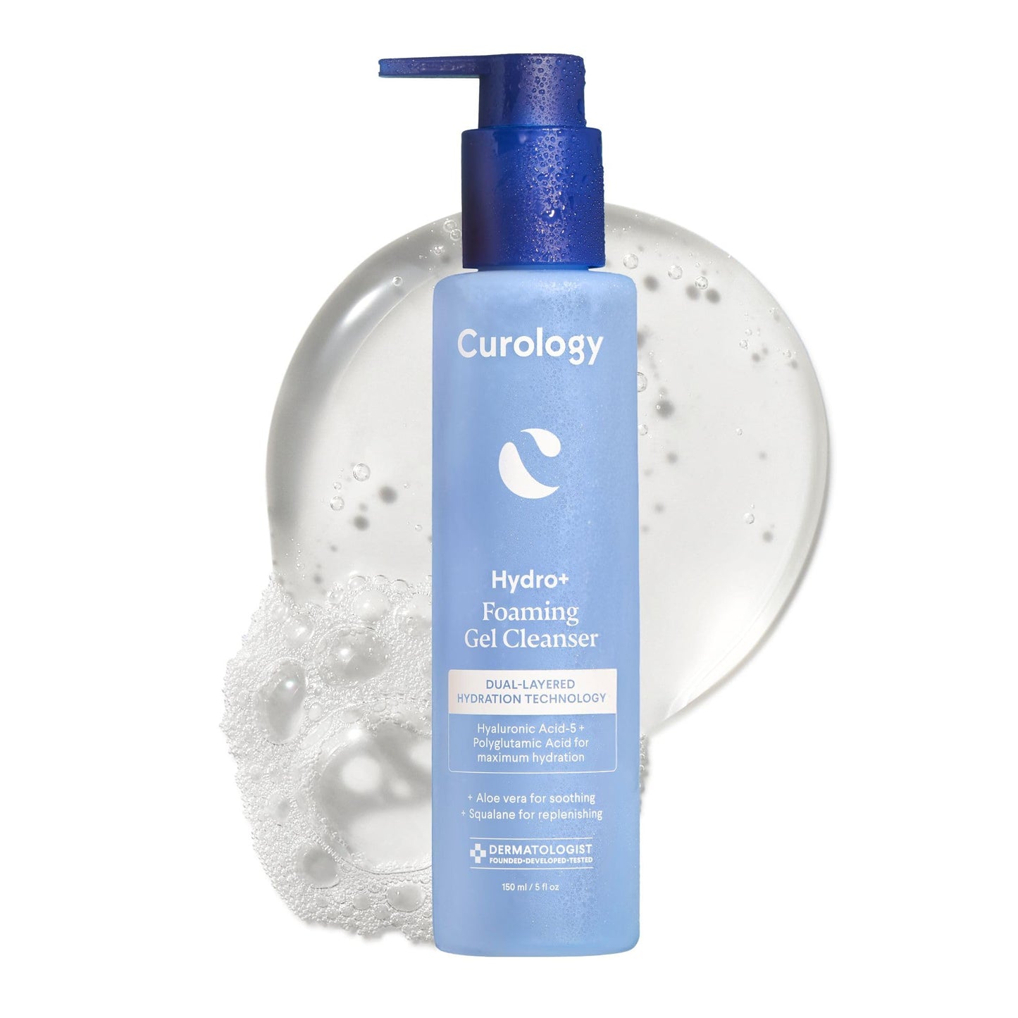 Curology Hydro+ Foaming Gel Facial Cleanser, Gentle Face Wash, Hydrating, Non-Stripping, Sensitive Skin Care, Fragrance Free, 5 fl oz