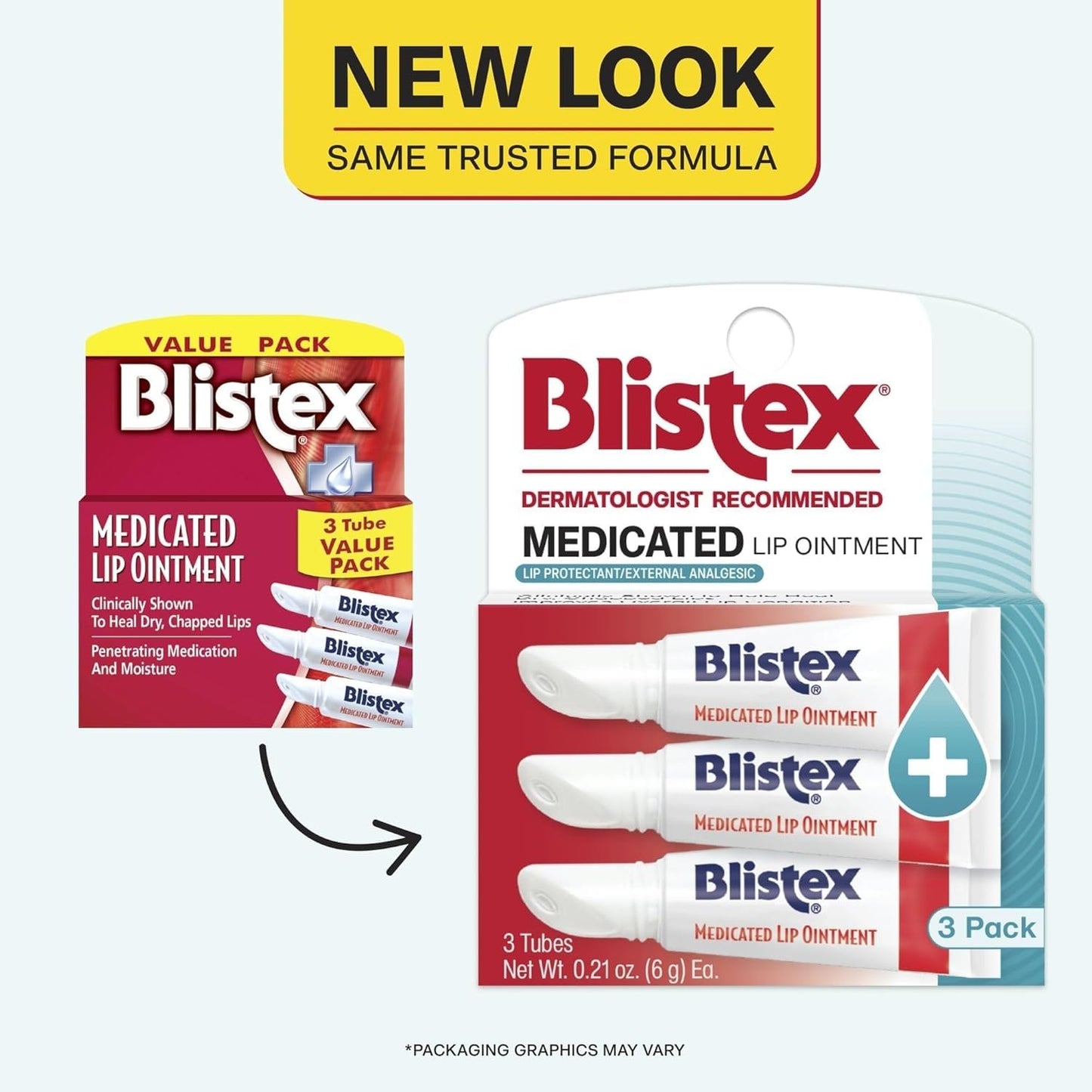 Blistex Medicated Lip Ointment, 0.21 oz Tube, Soothes Cold Sores & Chapped Lips, Pain Relief & Healing Ointment, 3 Count