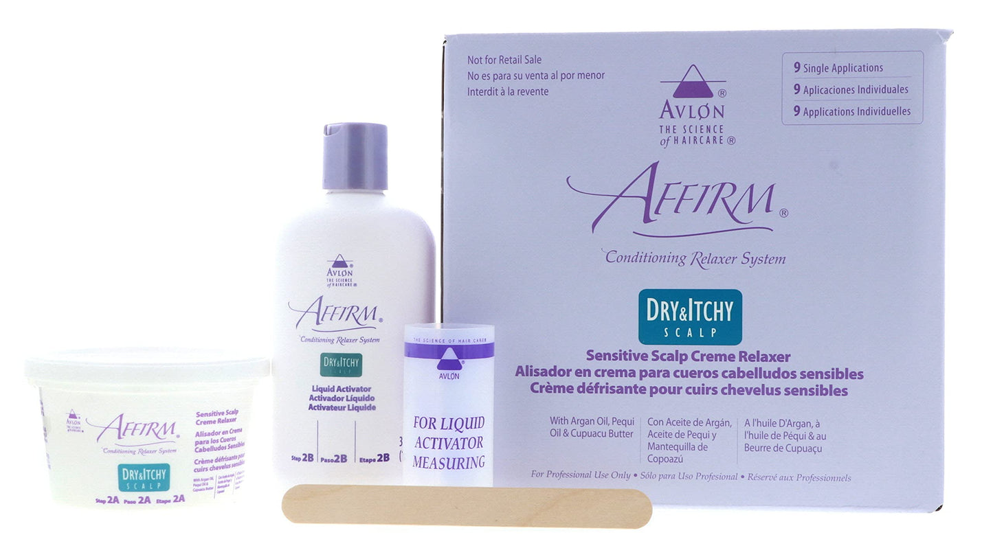 Avlon Affirm Dry and Itchy Scalp Sensitive Scalp Formula Relaxer, 12 Piece Set