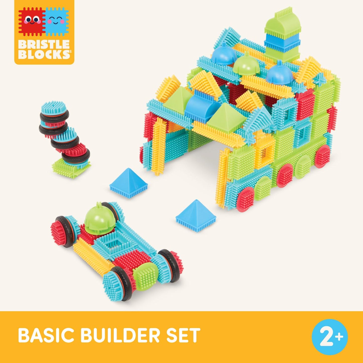 Battat Bristle Blocks 112-Piece Building Set – STEM Interlocking Construction Toys for Toddlers & Kids 2+ – Creative Developmental Playset