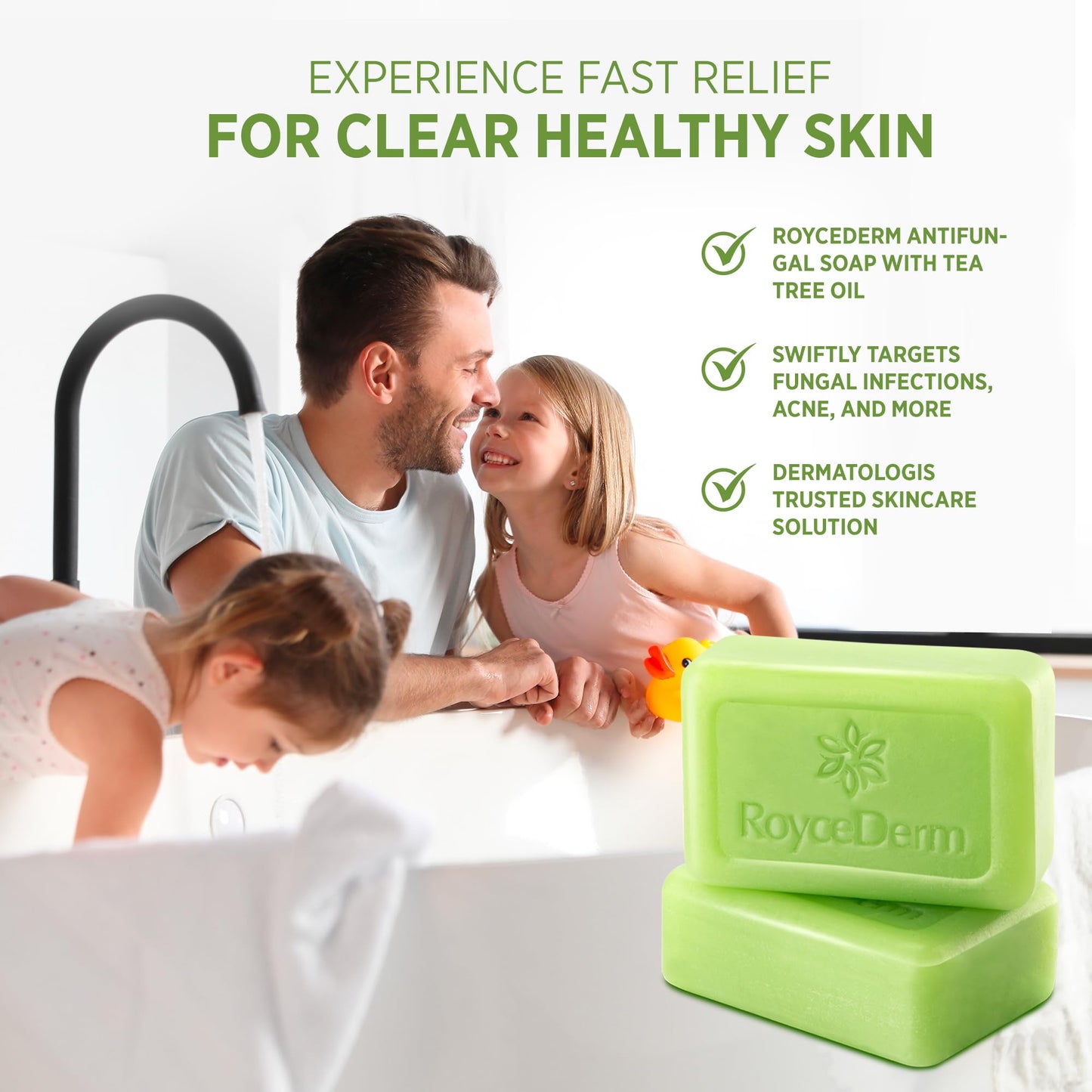 Roycederm Tea Tree Antifungal & Antibacterial Soap for Face & Body – Acne, Ringworm, Athlete’s Foot, Jock Itch, Folliculitis (1 Pack)