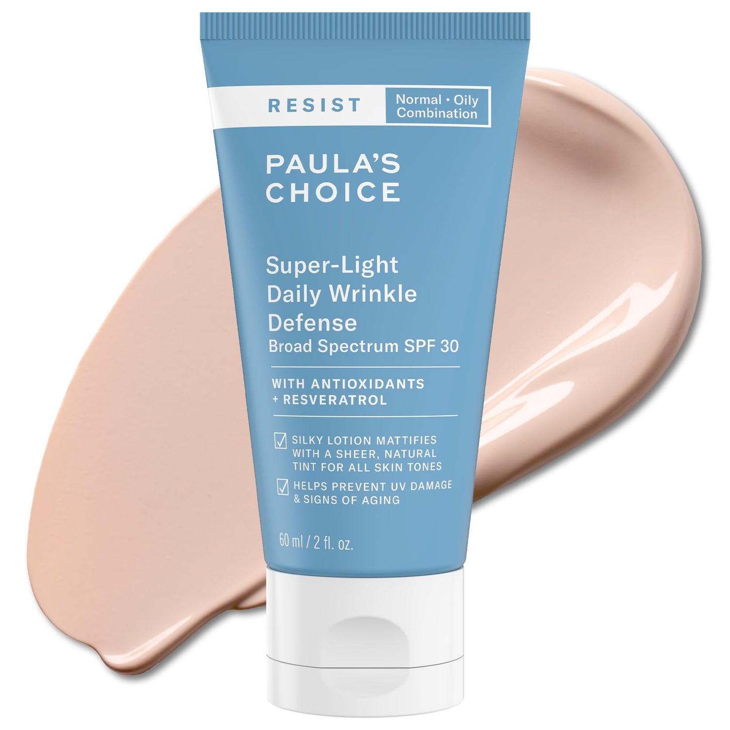 Paula's Choice RESIST Super-Light SPF 30 Mineral Sunscreen for Face – Matte, Tinted, Oil-Free, Fragrance-Free, UVA/UVB Protection, 2 oz