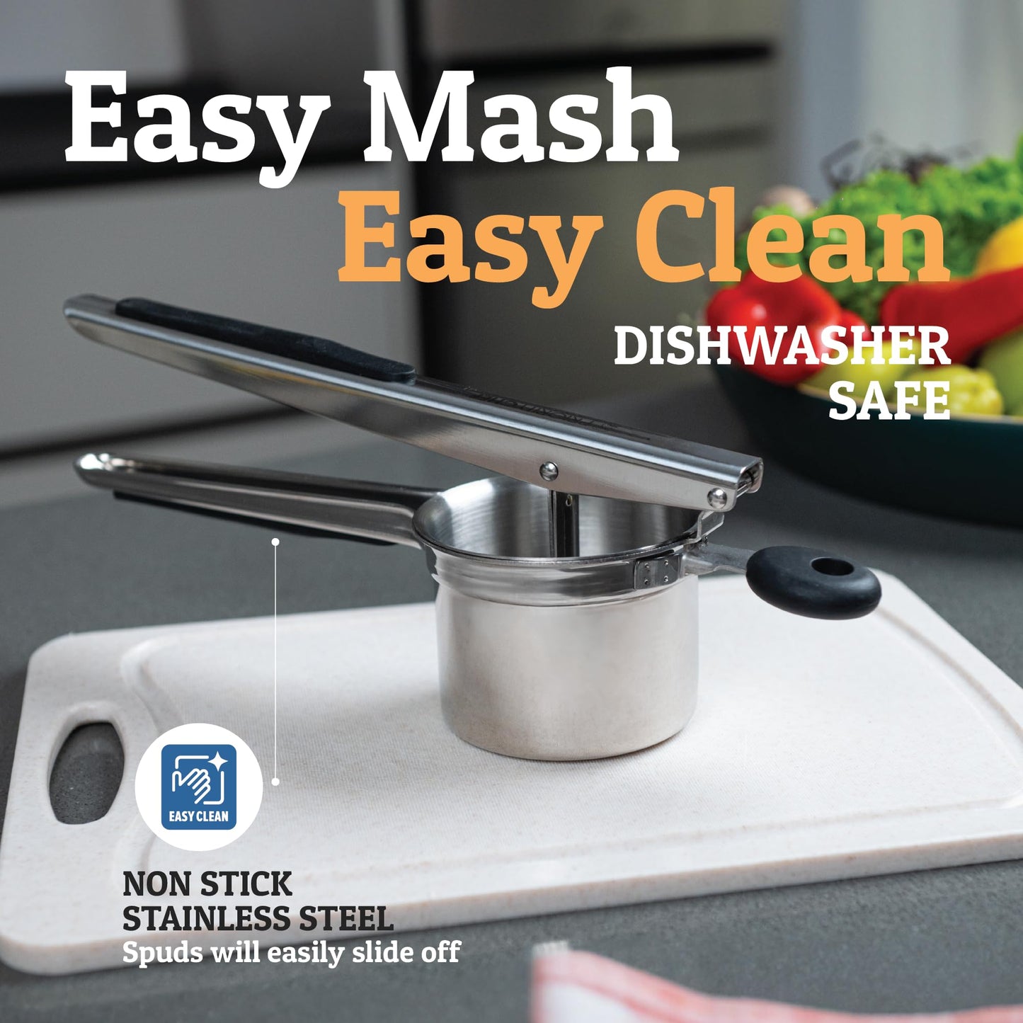 PriorityChef 15oz Potato Ricer – Heavy-Duty Stainless Steel Masher & Press for Perfect Mashed Potatoes Every Time