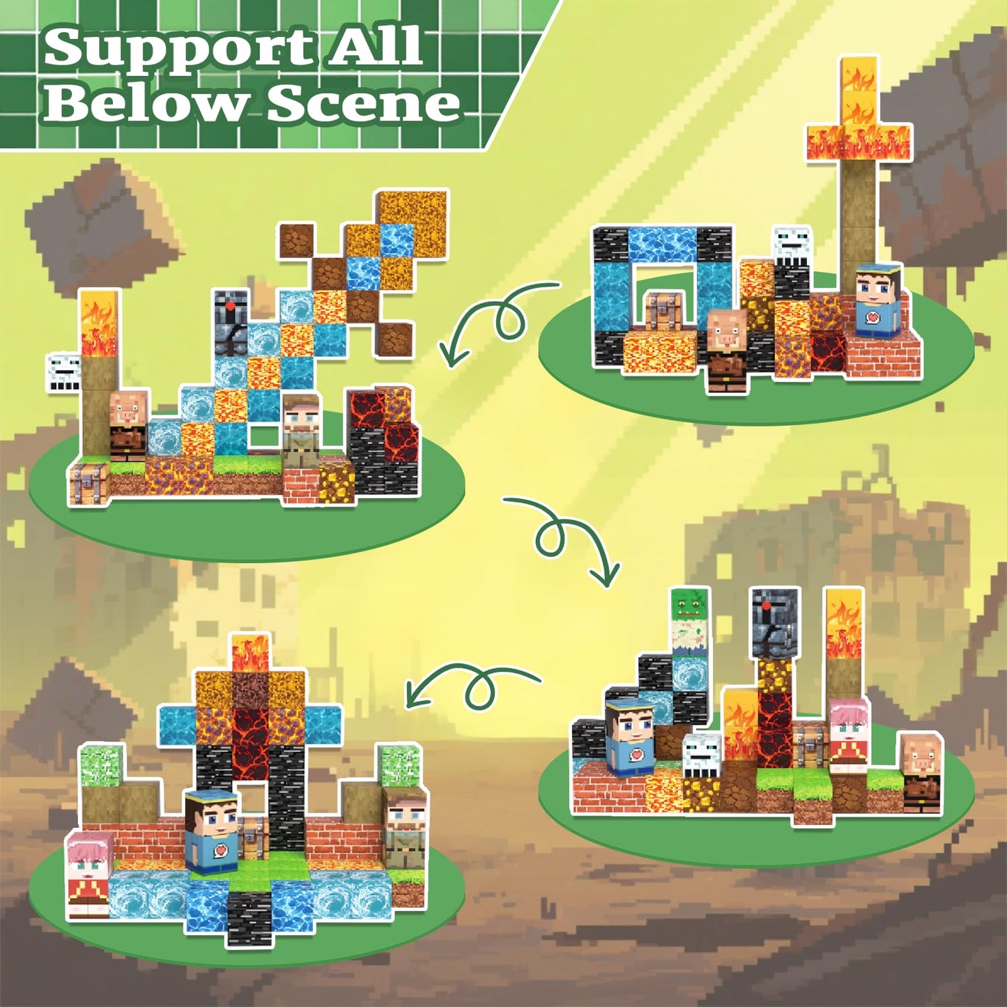 100 PCS Magnetic Building Blocks for Kids, Stacking Tiles Cubes, STEM Toys for Toddlers & Kids Ages 3-12, Birthday Gift Set