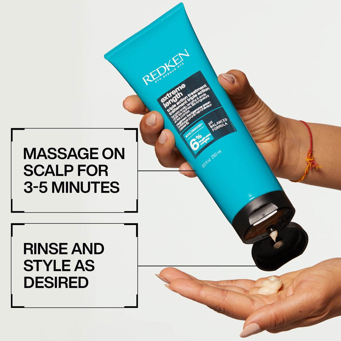 Redken Redken Extreme Length Triple Action Treatment Mask, Rinse-Out Mask With Biotin & Niacinamide