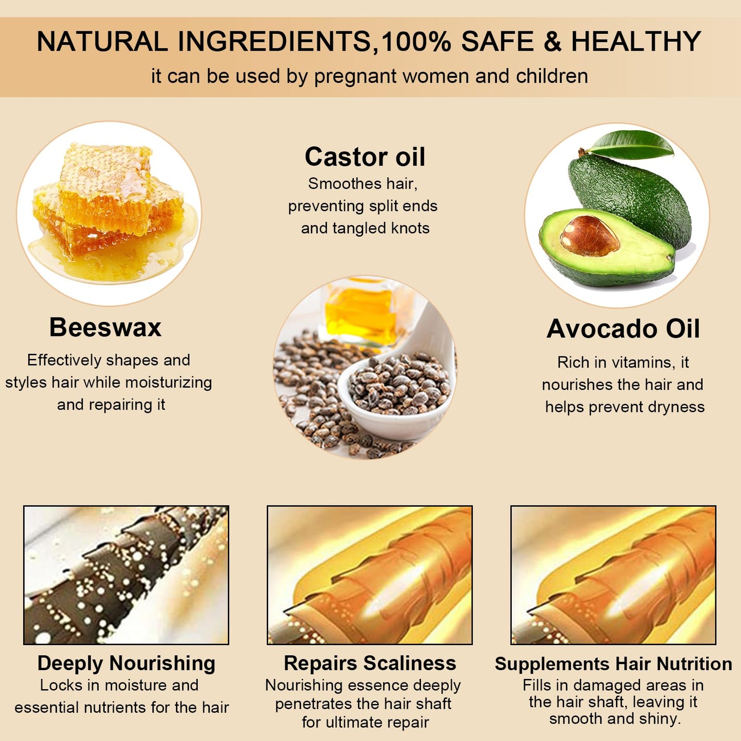 FUNNIR Hair Wax Stick for Slick, Frizzy Hair and Edge Control,Bun Maker & Styling Waxes for Kids & Women & Men