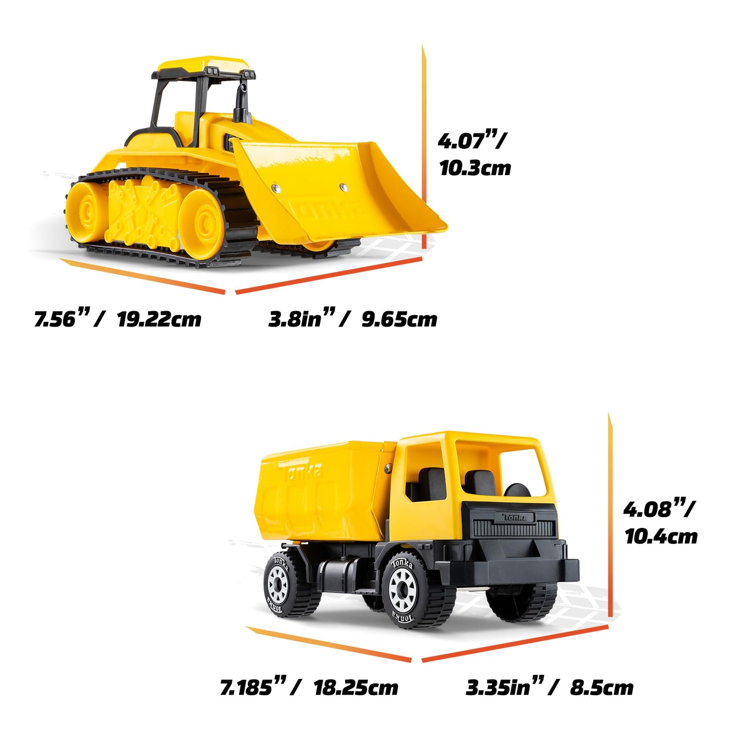 Tonka - Steel Classics Giga Series - Dump Truck & Bulldozer, 2-Pack