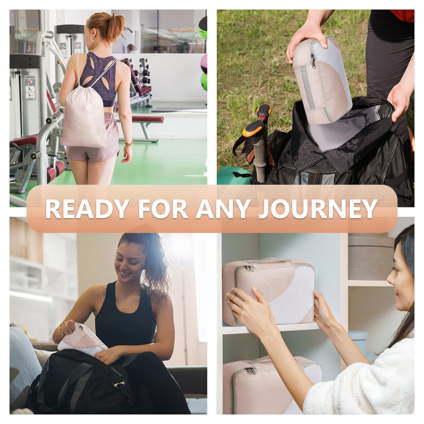 OlarHike 10/8 Set Packing Cubes for Travel – Anti-Tear Luggage Organizers w/ Shoe & Toiletry Bag, Gifts for Women & Cruise Trips