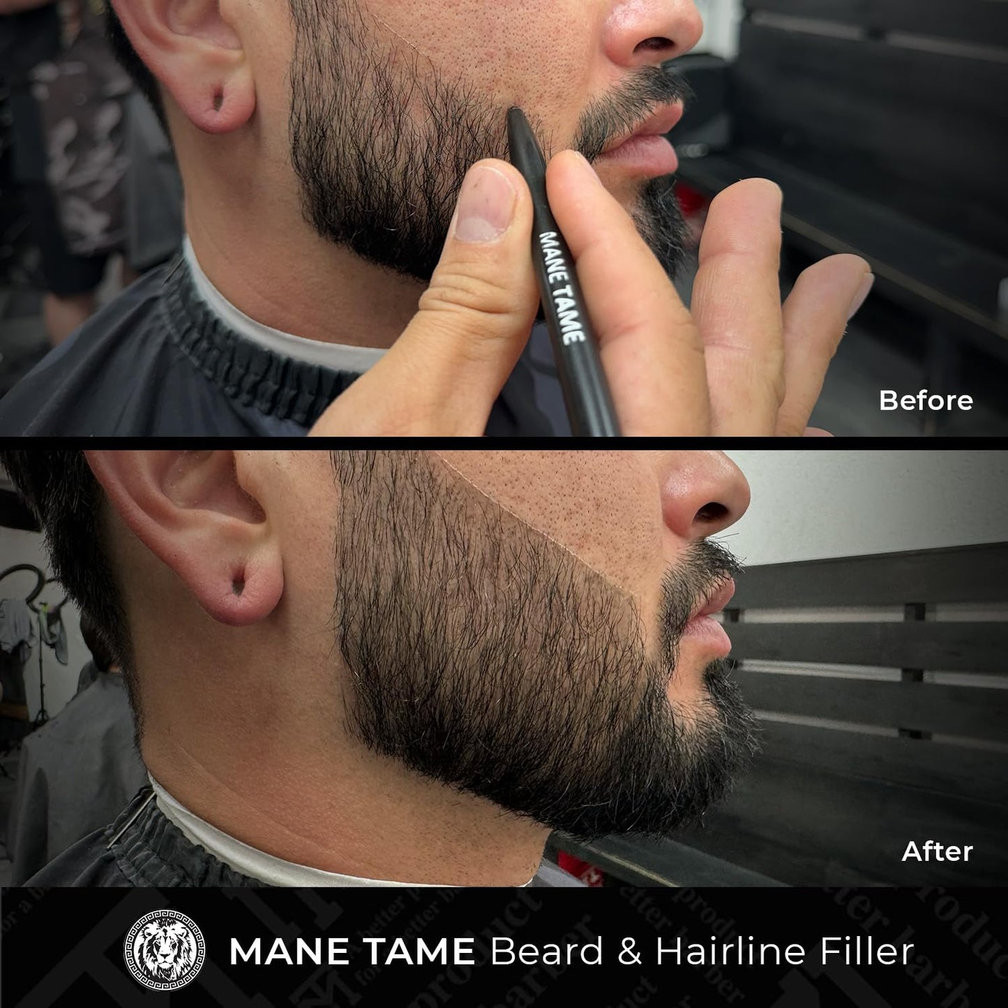 Mane Tame Retractable Beard & Hairline Filler – Water-Resistant Pencil for Natural Finish, Fills Patches & Strengthens Hairlines, Long-Lasting