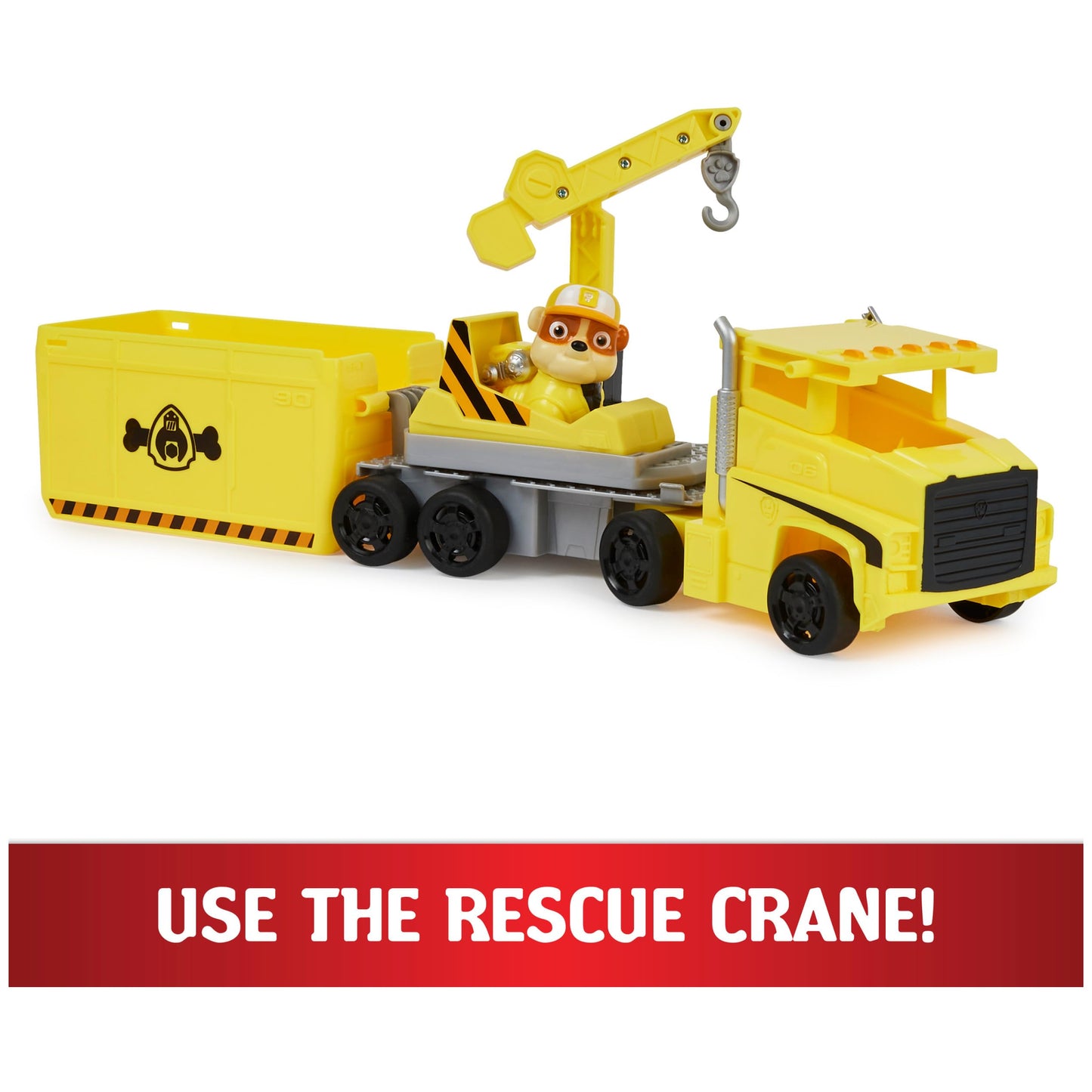 Paw Patrol, Big Truck Pup’s Rubble Transforming Toy Trucks with Collectible Action Figure, Kids Toys for Ages 3 and up