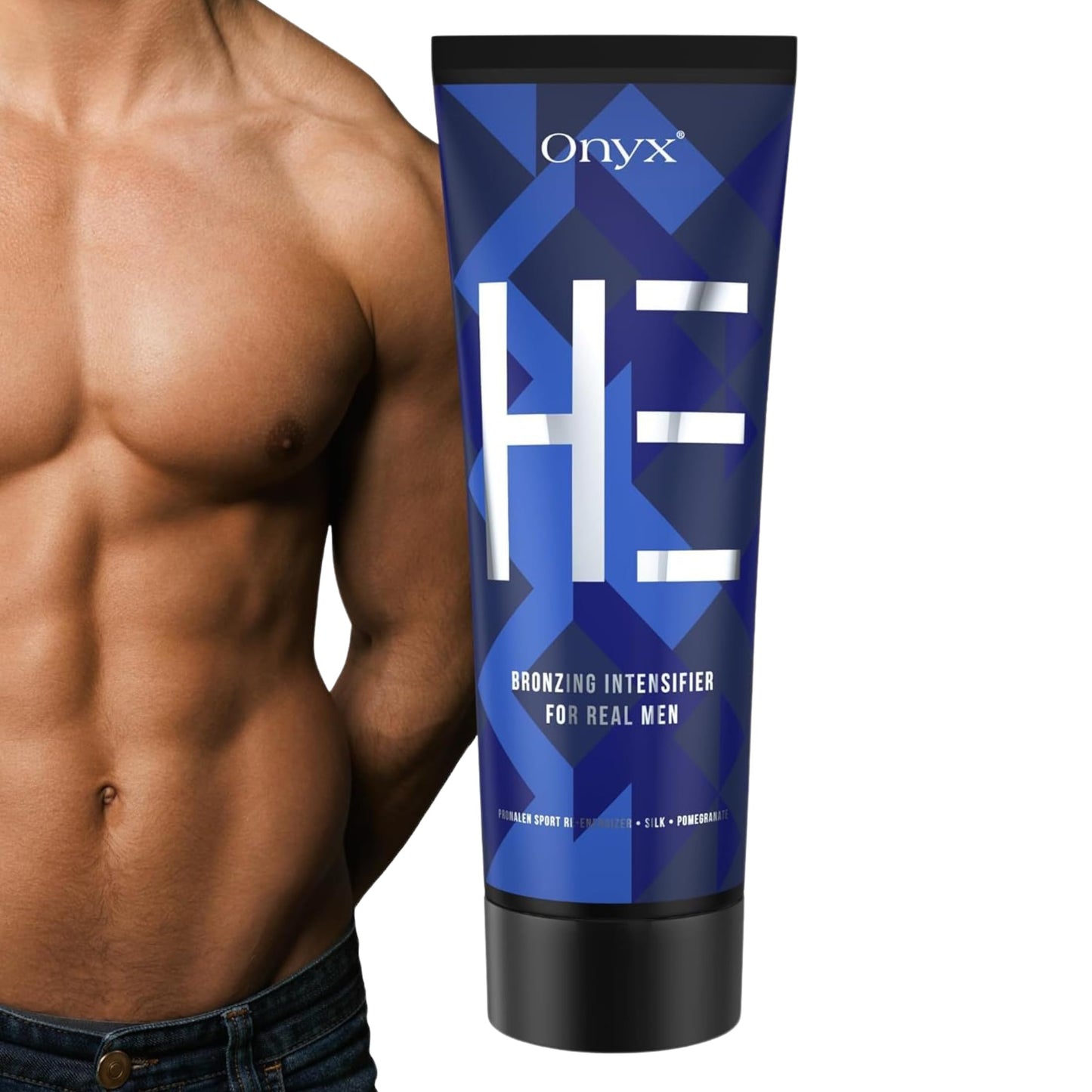 Onyx HE Tanning Bed Lotion for Men - Indoor Tan Accelerator & Bronzer with Muscle Bronzing Complex, Skin Firming & Moisturizing Formula