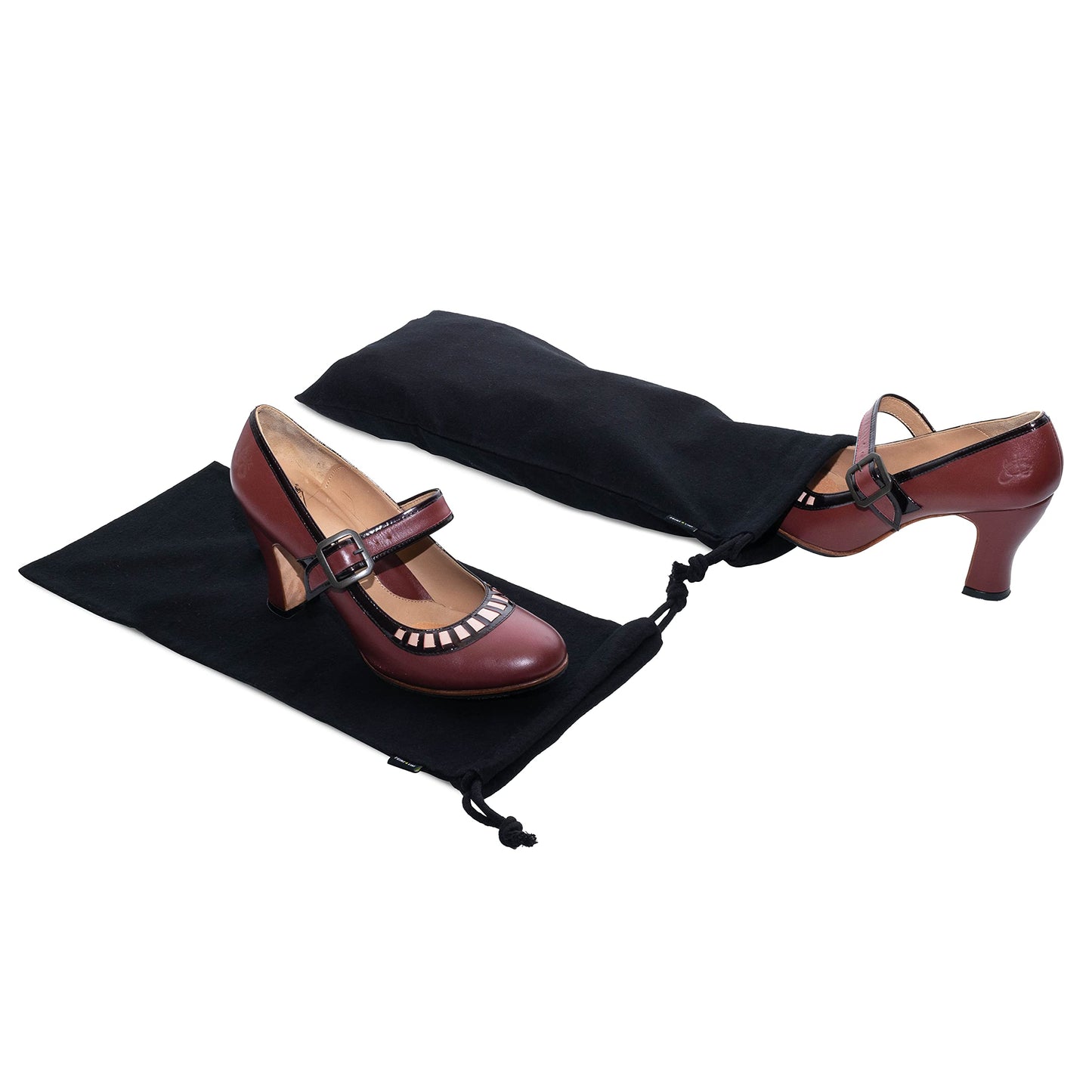 ZENPAC 4-Pack Shoe Dust Bags – Black Flannel, Washable Cotton, Breathable Drawstring Pouches for Boots, Travel & Luggage 8×17