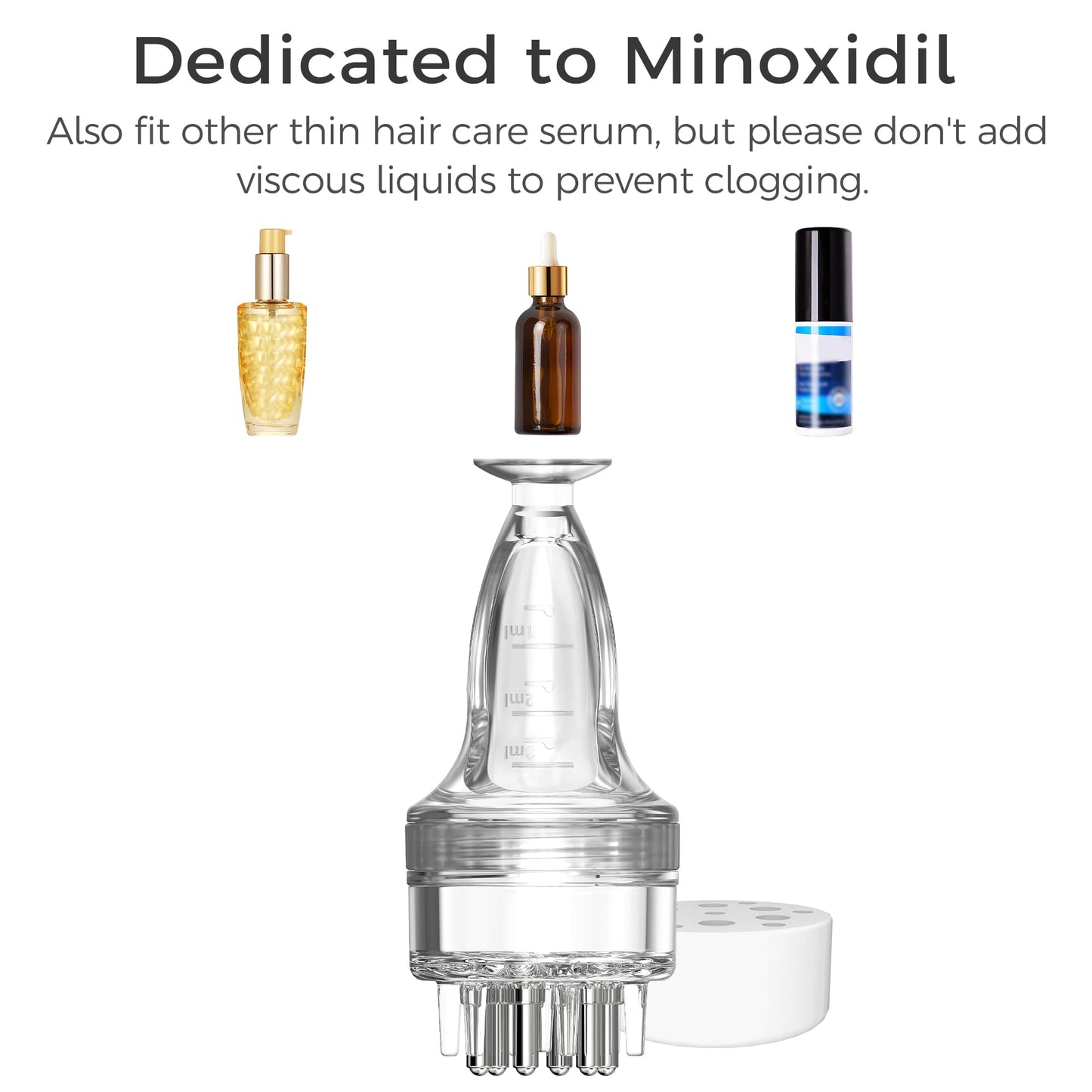 Minoxidil Applicator Brush & Comb – Precise, No-Mess Serum Applicator Tool for Scalp & Hair Growth Treatment – Easy, Quick & Efficient Use