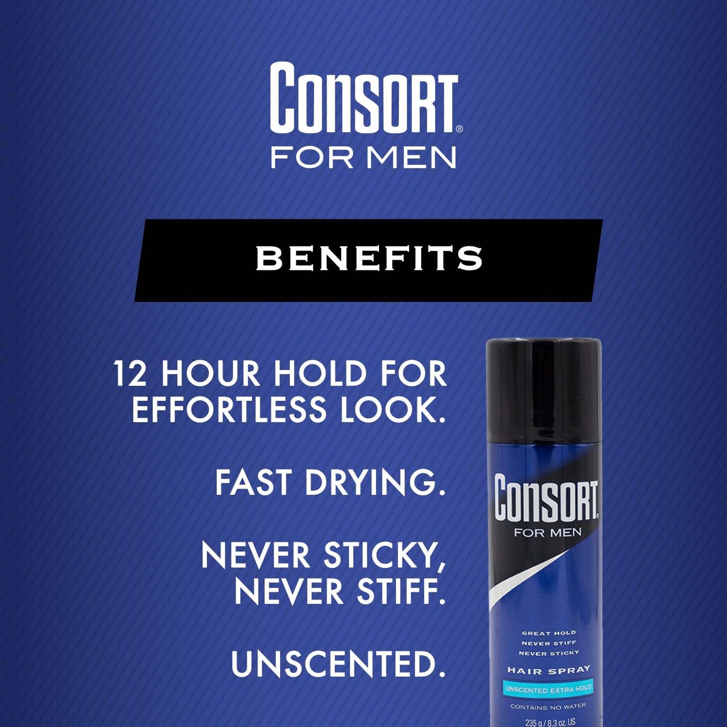 Consort Extra Hold Hair Spray, Unscented, 8.3 Oz