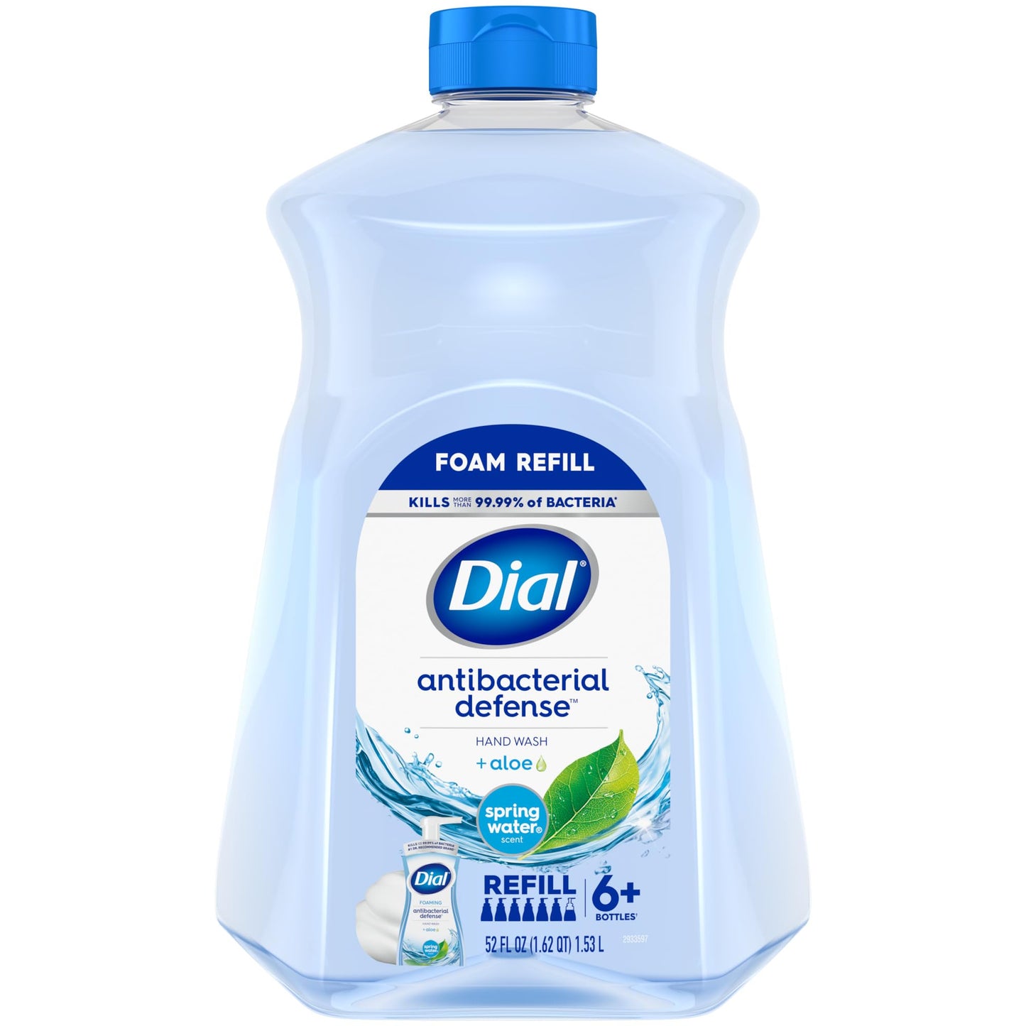 Dial Antibacterial Foaming Hand Soap Refill, Spring Water, 52 fl oz (Pack of 1)