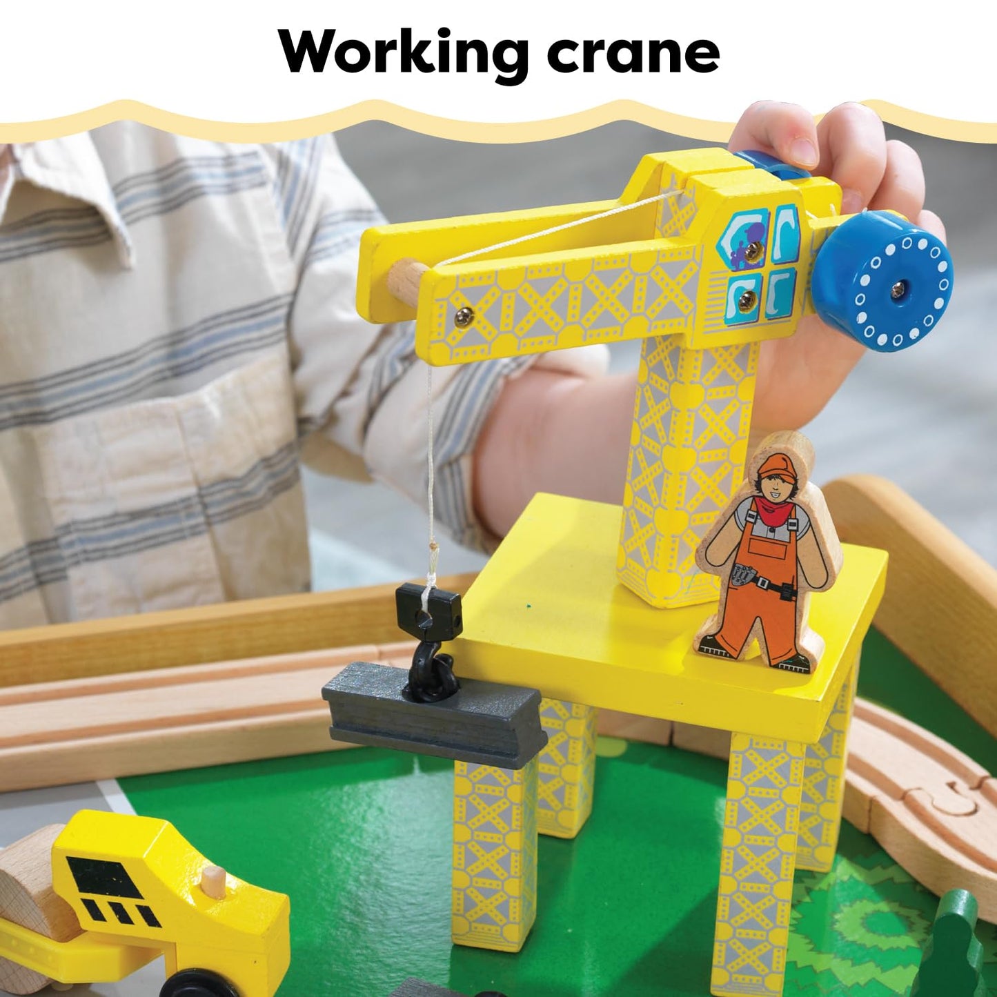 KidKraft Waterfall Mountain Wooden Train Set & Table with 120 Pieces, 3 Storage Bins