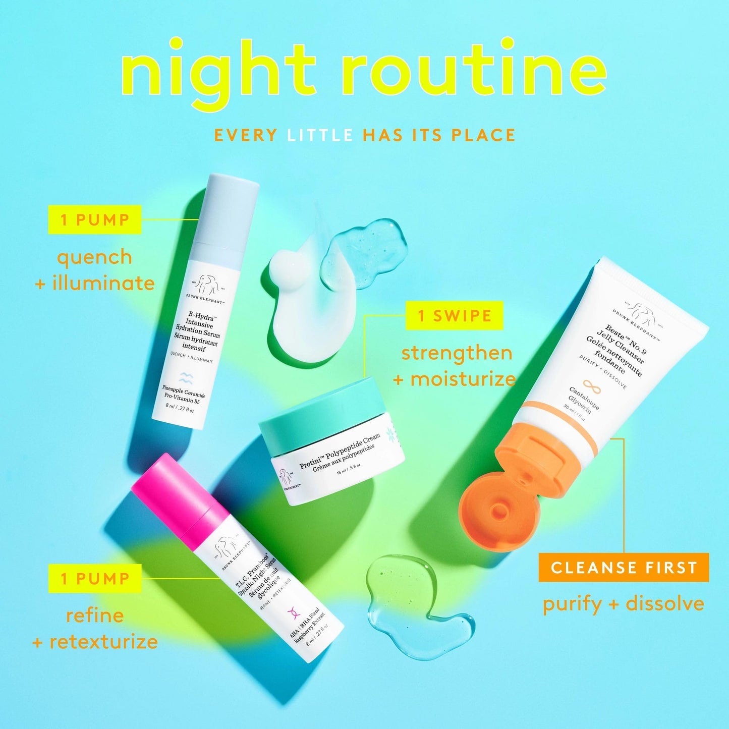 Drunk Elephant The Littles 7.0 Kit – 6 Travel-Size A.M. & P.M. Skincare Essentials, Clean, Cruelty-Free, Dermatologist-Tested